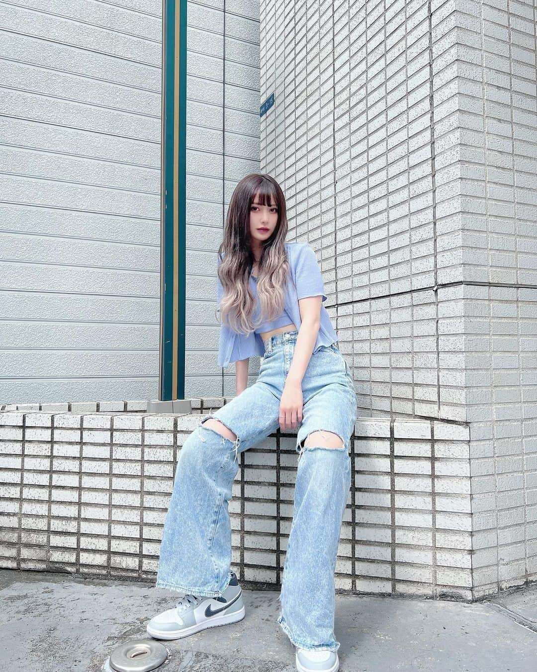 山本望叶さんのインスタグラム写真 - (山本望叶Instagram)「青🐳💙 #ootd #code #コーデ #夏服 #スニーカー #emoda #nike #airjordan #キモ撮り」7月23日 20時15分 - mikana.yamamoto