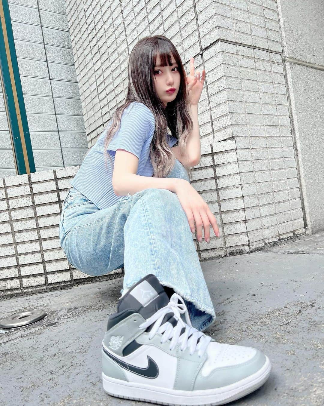 山本望叶さんのインスタグラム写真 - (山本望叶Instagram)「青🐳💙 #ootd #code #コーデ #夏服 #スニーカー #emoda #nike #airjordan #キモ撮り」7月23日 20時15分 - mikana.yamamoto