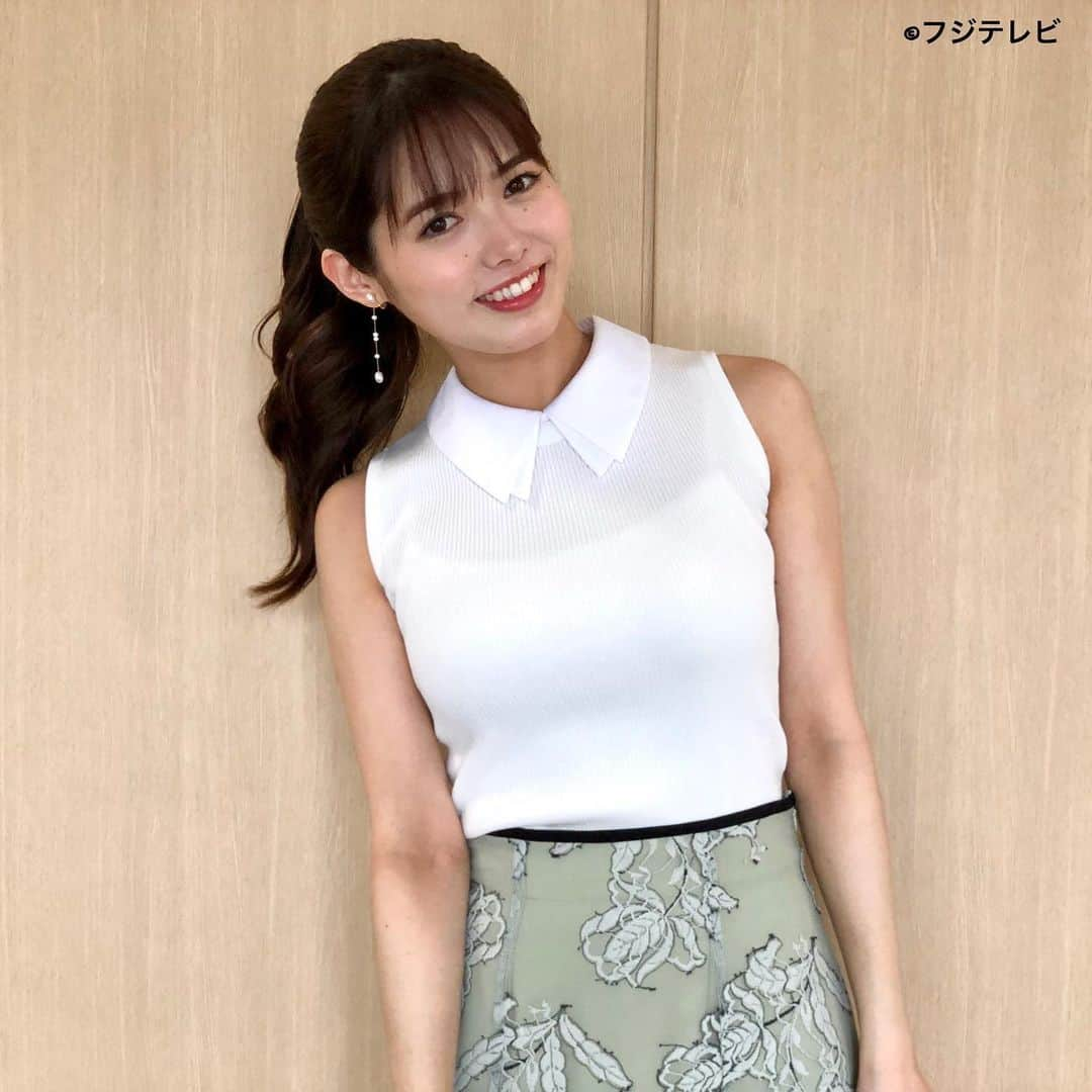 フジテレビ「めざましテレビ」さんのインスタグラム写真 - (フジテレビ「めざましテレビ」Instagram)「ファッション雑誌CanCamとコラボした お天気コーナー「きょう何着て行く？」 谷尻萌の毎日のコーデを紹介♪  ８月５日（金）  【今日のコーデ】 ・ニット→ @rirandture_official 　１万２１００円 ・スカート→ @swingle_official 　　　　１万４３００円 ・靴→ @angelalarcon_shoes １万８７００円  ・イヤリング→ @phoebe_official 　　３９６０円  【コーデのポイント】 薄着になる夏🌴は、一点投入で着こなしが決まる 主役スカートが活躍😍  刺しゅうを施したチュールスカートなら 華やかな印象に👍  きちんと見せたい日は、 襟付きのノースリ―ブニットを合わせて 上品にコーディネートを📣  #めざましテレビ #きょう何着て行く？ #谷尻萌 #今日のコーデ #コーデ #CanCam #今日のファッション#ootd #きょう何着て行く？は月〜金朝6時22分ごろ放送📺  #もえちゃん #きれいめコーデ #きれいめカジュアル #大人コーデ #夏コーデ #オフィスカジュアル #上品コーデ #アナウンサー衣装」8月5日 22時23分 - mezamashi.tv