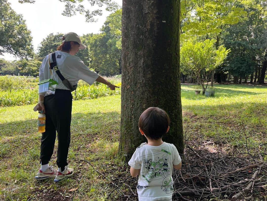 安田美沙子さんのインスタグラム写真 - (安田美沙子Instagram)「いつかの僕の夏休み。  我が家はアクティブはママ担当🐞  男子ふたりつれて公園によく行きます✨  息子、カメラマンみたいに何かを見つけたら全て撮る📷  2枚目の私は半目🤣  暑過ぎない時にまたいこーう🤍抜け殻しかとれなかったから、今度はセミを捕まえよう✨  tops.pants.. @hereiam.official  shoes.. @niketokyo   #公園　#brothers #boys #mama #active #体力が無限 #次男キャラメルコーンを離さない #アンパンマンのパッケージが好きすぎる」8月10日 12時11分 - yasuda_misako