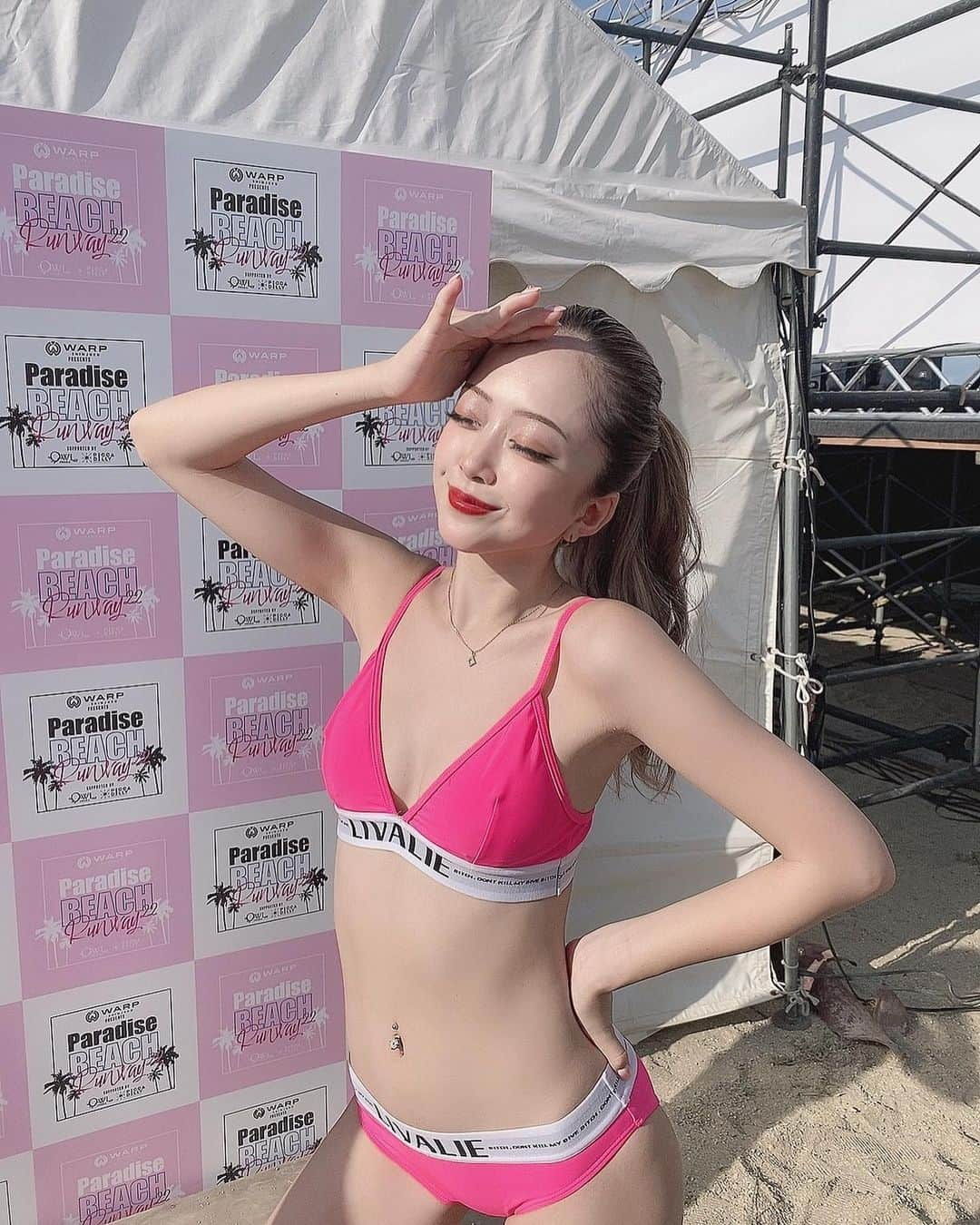 大木美里亜（みりちゃむ）さんのインスタグラム写真 - (大木美里亜（みりちゃむ）Instagram)「Paradise beach ranwayありがとうございますございました🐬🏝  LIVALIEの水着で歩いたよ🎀💕💓  初の野外イベント楽しかったです😂」8月10日 22時05分 - mirichamu_0710