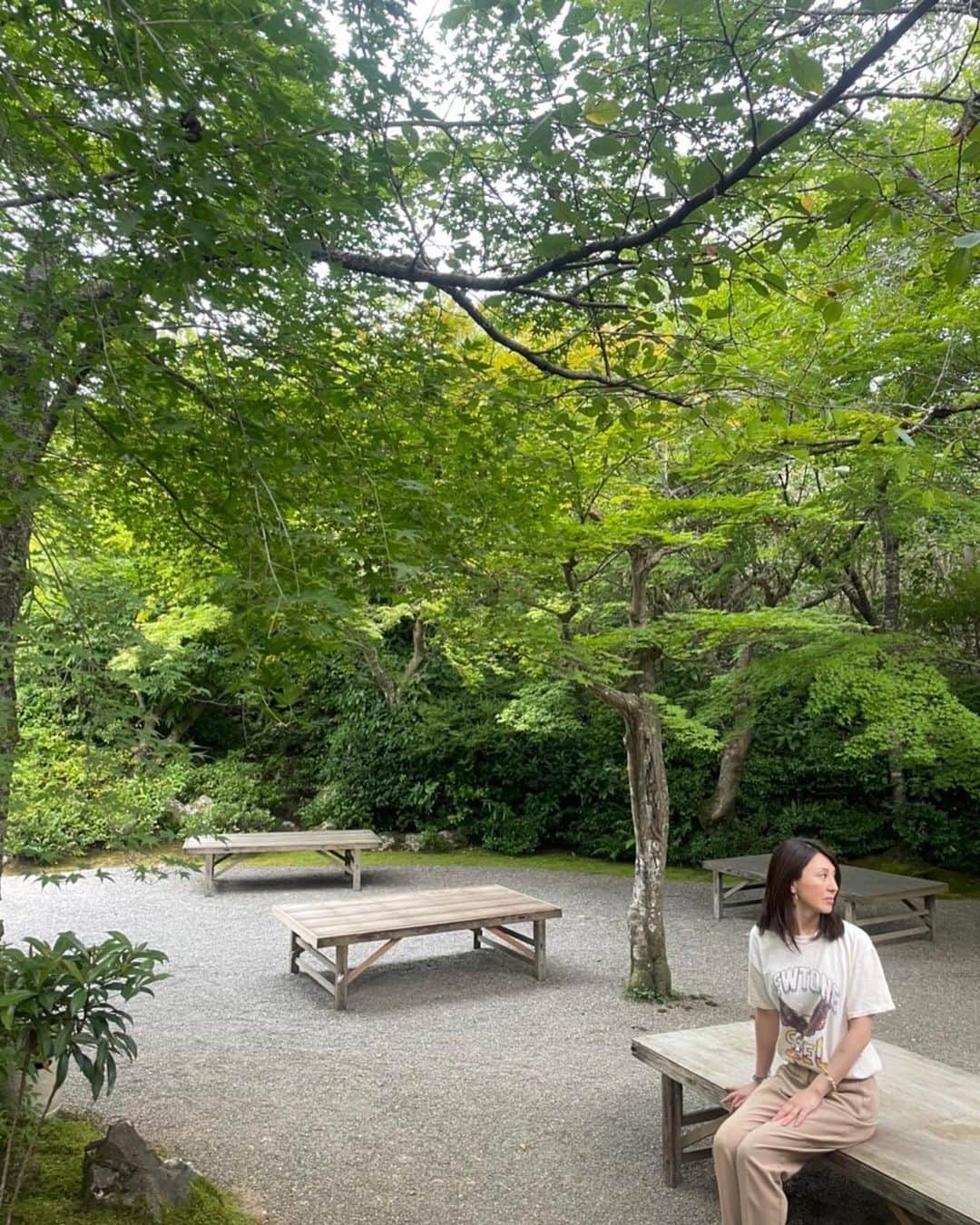 雨宮塔子さんのインスタグラム写真 - (雨宮塔子Instagram)「京都にて。  「お暑い中、観光していただいてありがとうございます」とタクシーの運転手さん。  たしかに毎日暑いです😵 でも、緑や竹林の中にいると一服の涼を感じます☺️  あらためて、日本は美しい国ですね。  #嵐山の屋形船 #船遊び #大河内山荘庭園」8月11日 0時31分 - amemiya.toko
