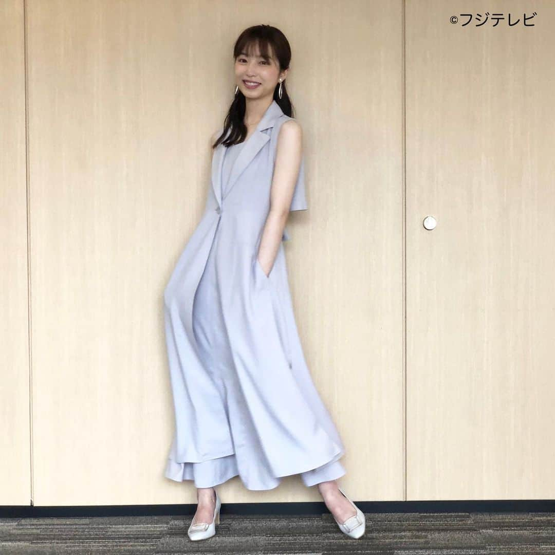 フジテレビ「めざましテレビ」さんのインスタグラム写真 - (フジテレビ「めざましテレビ」Instagram)「ファッション雑誌CanCamとコラボした お天気コーナー「きょう何着て行く？」 林佑香さんの毎日のコーデを紹介♪  ８月１５日（月）  ・ベルト付きジレ･ワンピース[セット]　　@and.couture 　２万１７８０円 ・イヤリング　@anemone_official 　２０９０円 ・靴　　　@dianashoespress 　１万７０５０円   ☆ポイント☆ サッと羽織るだけで旬なムードが漂う、トレンドのジレ✨ ワンピースとのセットアップなら、難しいテクニック無しに簡単に着こなせます❗️ きちんと感もアップするので、お仕事シーンにもぴったりです💓  #めざましテレビ #きょう何着て行く？ #林佑香 #今日のコーデ #コーデ #CanCam #今日のファッション#ootd #きょう何着て行く？は月〜金朝6時22分ごろ放送  #きれいめコーデ #きれいめカジュアル #大人コーデ #春コーデ #オフィスカジュアル #上品コーデ #アナウンサー衣装」8月15日 17時58分 - mezamashi.tv