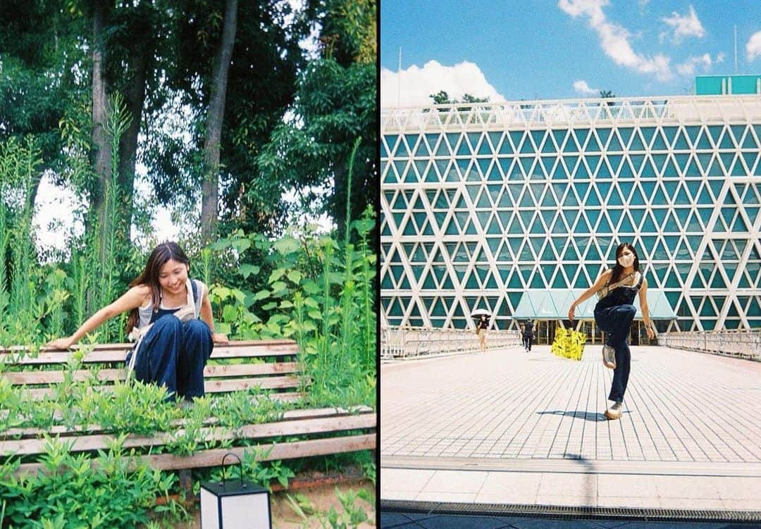 植田真梨恵さんのインスタグラム写真 - (植田真梨恵Instagram)「夏休みの思い出② 大塚紗英ちゃんが私にあいに！私に会いに！東京から来てくれた。私だけに会いに！ 弾丸大阪巡り、万博公園は暑すぎた。わたしがいちばんたのしかったのはカラオケ。さえちはおふぃだん歌ってくれた。それで初めてプロモ観た。わたしはミスチルのHANABI初めて歌った。まだまだ話し足りない。次は秋休みに会おう。会おうなさえち。 この日のカメラは全編フィルムで。さえちがフィルムカメラハマってそうだったので待ち合わせに持って行った。久しぶりに撮ったらピント甘すぎる。わたしのカメラはオリンパスTRIP35。フィルムはフジ100だね。 さえちが私を撮ってくれてるのは何だったっけ？ハーフでフィルムはロモだったね。 @o_t_s_u_k_a_s_a_e #olympustrip35」8月27日 17時14分 - u_e_d_a_m_a_r_i_e