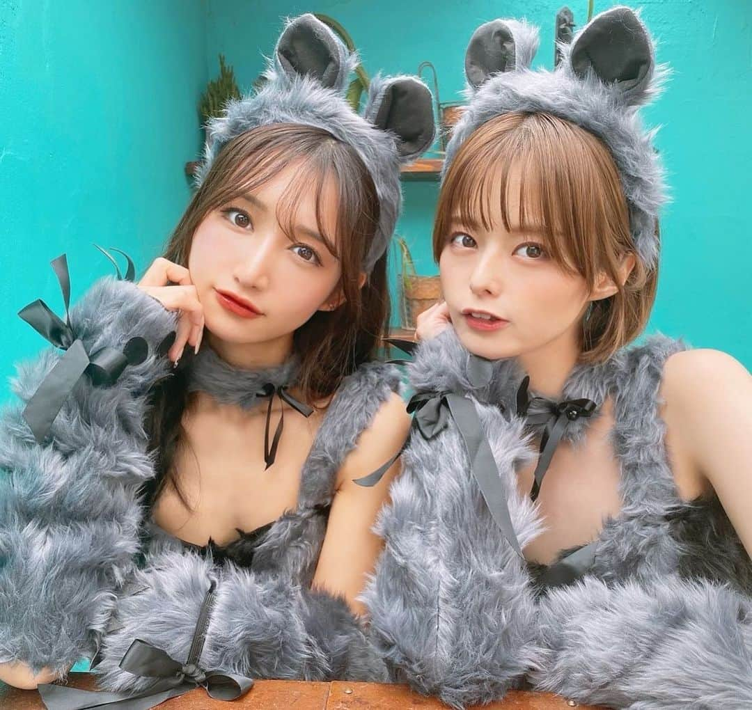 星奈あいさんのインスタグラム写真 - (星奈あいInstagram)「オオカミ✧︎ฅ🐾 . ルナちゃんと2人のやつ とりあえず載せる~♡ これはアプリだけど カメラマンさんに撮ってもらった写真もたくさんあるから 少しずつのせていくねദ്ദി˶ｰ̀֊ｰ́ )✧ . バンビの子がたくさんいて みんなでわいわい撮影してたの 楽しかったな~♡ わたしは人見知りなので 自分からは話しかけられない＆初対面の人にはみんな敬語、 なのですが内心は わくわくしておりました…😢❣️笑  #月乃ルナ #星奈あい #オオカミコスプレ #コスプレ #セクシー女優 #バンビプロモーション #撮影 #写真撮影会」9月7日 22時06分 - hoshina_r18