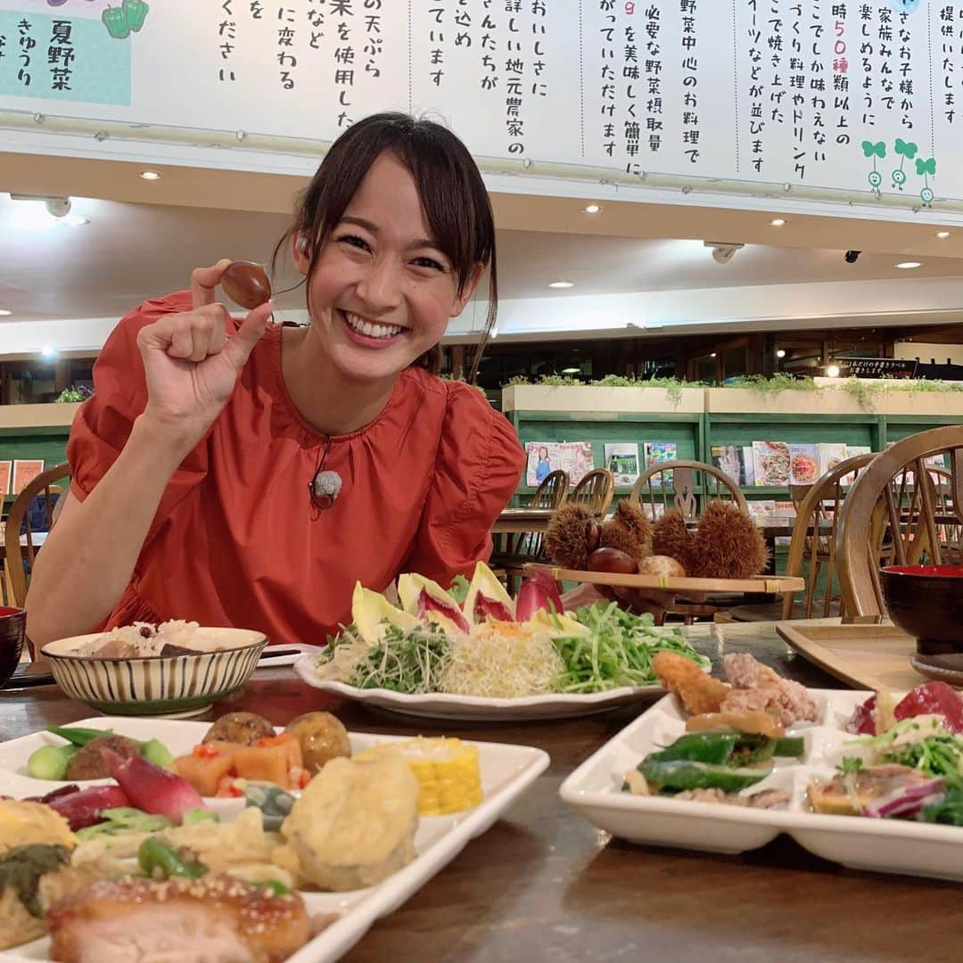 浦口史帆さんのインスタグラム写真 - (浦口史帆Instagram)「🍞🌰🍚🌰🍞  今日の#スイッチ! 中継は‥ 岐阜県#中津川市 の#ちこり村 で、栗ざんまい〜🥳❤️  #栗羊羹 に#栗ロールケーキ #栗きんとん‥🤤🤎地元のお母さんに教わりながら、栗きんとん絞り体験もできます😊✨  1斤に栗きんとん7個分(＝栗🌰約30個!!)がマーブル状に織り込まれた#栗きんとん生食パン は、そのまま食べてもトーストしても😋👌💕  そしてそして！ 80種類ものメニューが並ぶランチブュッフェでは、 #栗おこわ や#栗ぜんざい #モンブラン も食べ放題🧸🤎 ちこりをはじめ地元野菜を使ったお惣菜は、どれも家庭的でとっっても美味しかったです😊💗  番組前半の中継を見て、お店に来てくれたご夫婦も何組かいらっしゃって嬉しかったなあ🥰🚗❣️  心もホクホクした中継でした〜🌰🤍」9月9日 20時47分 - uraguchi_shiho