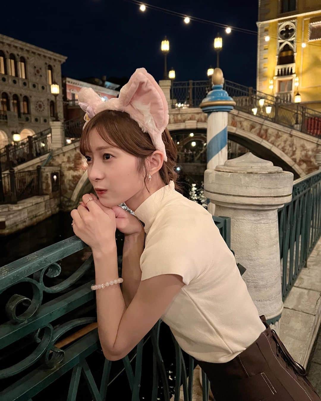 松川星さんのインスタグラム写真 - (松川星Instagram)「急遽 夜から行ってきました🐭🏰 リーナベルちゃん付けたよ🦊‪❤︎ ‬」9月11日 20時03分 - akarin__rin