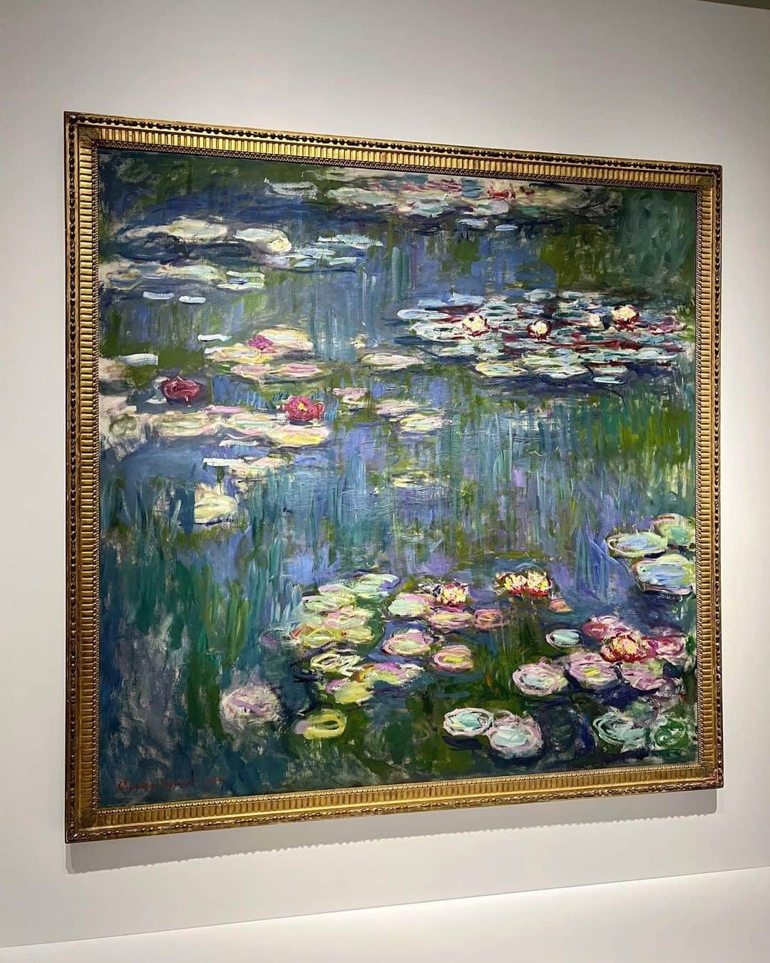 刈川くるみさんのインスタグラム写真 - (刈川くるみInstagram)「#モネ #monet   『睡蓮』(1916年) モネ晩年の作品とあって 鮮やかな睡蓮の花や水面の輝きの筆致に、初期の睡蓮とはまた違う大胆さを感じました。 でもその大胆さゆえに 花と水面が 印象 の中で一体化され、 動き出し、 まるで透き通った池の中に立っているかのような不思議な気持ちになります。 睡蓮を見るといつも心がスーッと澄み渡ります。好きです。😢  他にも特に好きだったモネの3作品 『セーヌ河の朝』 『雪のアルジャントゥイユ』 『ルーアン大聖堂のファサード(朝霧)』  モネを目の前にすると、 やっぱり特別だなぁと毎度感じます🤭  #クロードモネ #claudemonet  #国立西洋美術館 #自然と人のダイアローグ #絵画 #美術館 #展覧会 #アート #art #絵 #睡蓮」9月12日 12時47分 - kurumi_karikawa