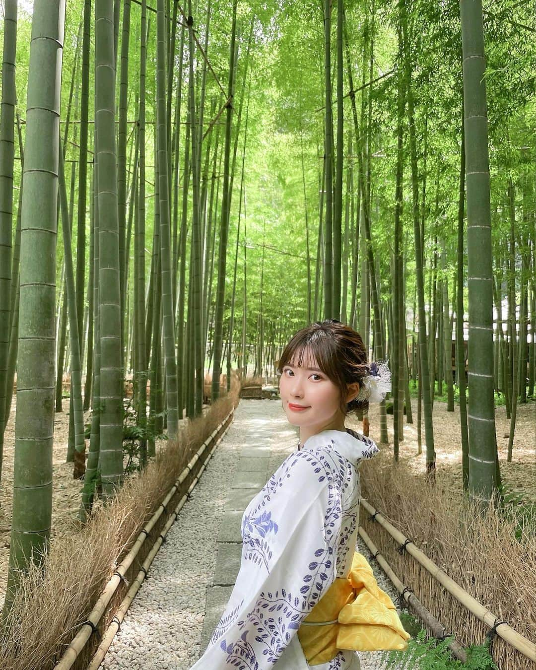 伊藤奈月さんのインスタグラム写真 - (伊藤奈月Instagram)「⁡ 涼しげな浴衣🎋 竹林の中で抹茶をいただいたよ😌🍵 ⁡ #竹林  #鎌倉  #浴衣  #抹茶」9月17日 23時21分 - naachan__