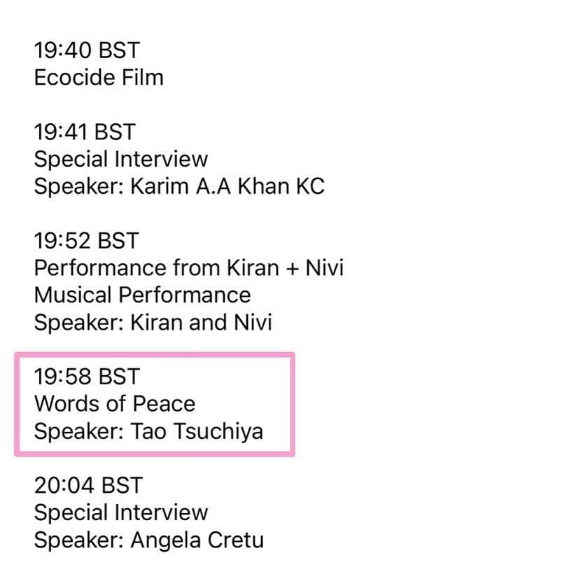土屋太鳳さんのインスタグラム写真 - (土屋太鳳Instagram)「On September 21st, I will be taking interviews about Peace Day, and I will be reading a poem that I had wrote for this event, which is going to be broadcast from London and New York.  . I am extremely excited to share this Peace Day Live with you all！🌈✨✨  Follow  social media for announcements, and visit http://peaceoneday.org or @PeaceOneDay on Twitter to watch the free broadcast and register for more information.the show will be livestreamed for free on the Peace One Day website and @PeaceOneDay on Twitter.  Here is today’s schedule.  . https://peaceoneday.org/Main/Events?p=PeaceDayLive2022 . ＊　Peace Day Live Schedule　＊  21 September 2022 13:00 BST(日本時間21:00) Welcome   22:33 BST(日本時9月22日06時33分) Final Statement  . Please come take a look! . PS:  Please feel free to make a comment!🕊✨」9月21日 17時42分 - taotsuchiya_official