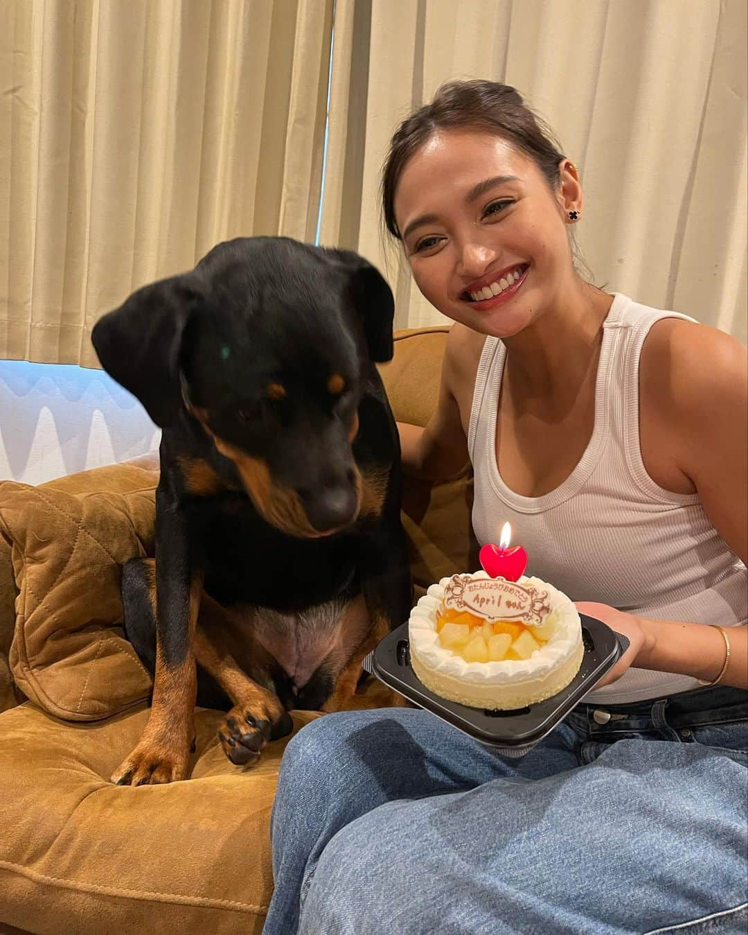 香川沙耶さんのインスタグラム写真 - (香川沙耶Instagram)「エイプリルちゃんの2歳のお誕生日！ 愛がいっぱいだよ❤️❤️❤️❤️❤️❤️ #happy2ndbirthday #rottweiler #ロットワイラー」9月22日 15時54分 - saya.kagawa