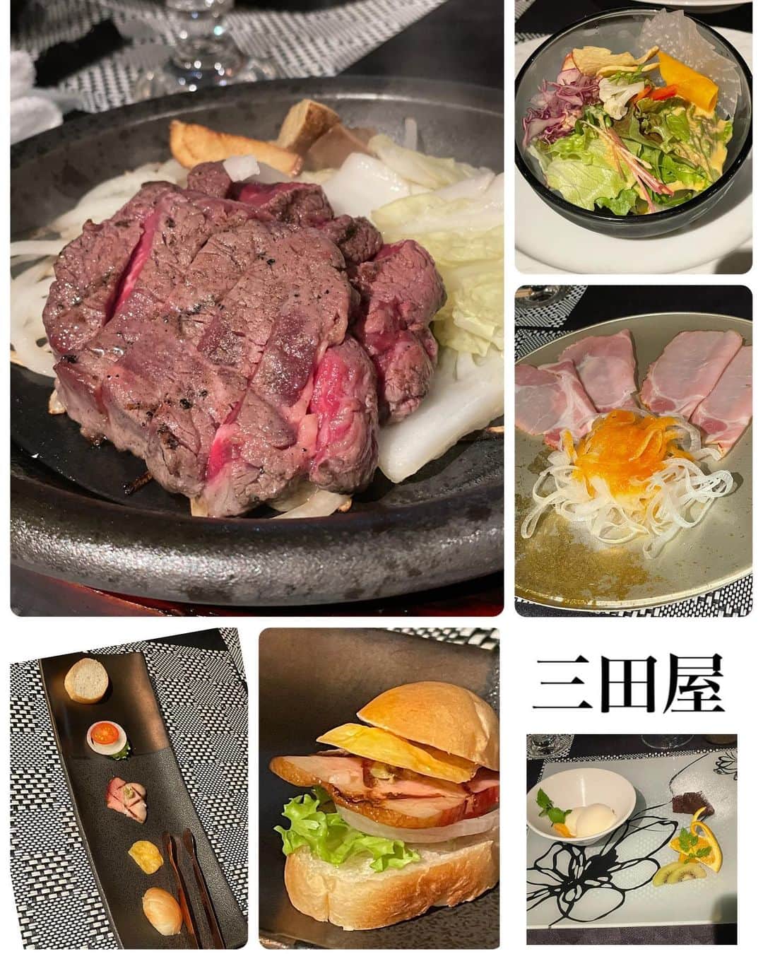 橋本志穂さんのインスタグラム写真 - (橋本志穂Instagram)「神戸を去る前に、六甲の美味しいお肉屋さんへ〜 最初に小さいハンバーグを自分でサンドして作るの❣️楽しい〜 ジャズピアノの生演奏も入ってて、 ゴルフコンペに参加した素敵な皆さんとご一緒して、楽しい夜でした❣️ コンペ最終組で、 表彰式まで15分しかなくて、、、 フツーそんな時は風呂は後で、、、って思うけど、 このあとバタバタと東京に帰るし、 暑い1日だったし、 汗かいたまま服着替えるとか 絶対無理な私。 顔だけは濡らさずにシャワー浴びようって思いながら、下手くそなのよね、絶対ダラダラダラーっと濡れちゃって、結局フルメイク落とし‼️ だもんで、、 ちゃんと顔描いてなくて猫にした。 まさか、こんな素敵なお店だとしらず〜😅  また行きたいなー♫  #ステーキ #三田屋 #神戸満喫 #六甲」10月17日 10時48分 - shihohashimoto3