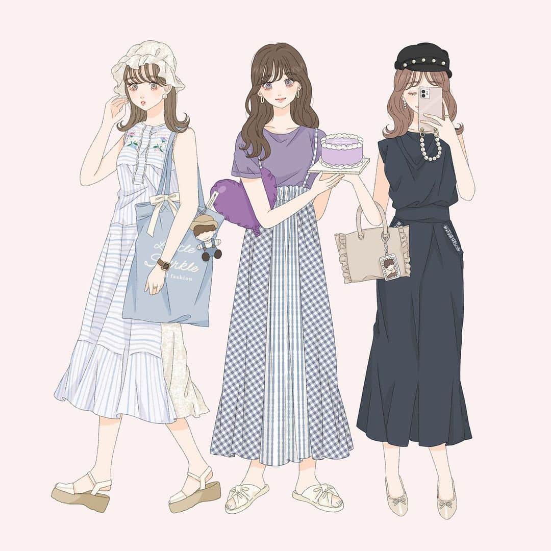 asukaさんのインスタグラム写真 - (asukaInstagram)「・ :::୨୧  推しがいる女の子たち ୨୧::: ・ レンタルファッションサイト、リトルスパークル( @little_sparkle_2022 )のサイトイラスト、ロゴデザインを制作しました〜！💘  推し事コーデを手軽にレンタルできちゃうサービスで、私も描きながらこの参戦服可愛い〜😭💓となってました笑  サイトも本当に可愛いので、ぜひ覗いてみてねっ🫶🏻 ・ ・ #instagood #instalike #instafashion #l4like #l4l #fff #f4f #rili_tokyo #bis_web #sucle #参戦服コーデ  #mery #ヲタ活  #推し事 #人魚  #イラストグラム #ファッションイラスト #イラストレーター #オリジナルイラスト #おえかき #art #うちわ #参戦服  #推し事グラム #推し活 #推しのいる生活 #お洒落なジャニヲタさんと繋がりたい #レンタルファッション #うちわデコ #メンカラコーデ」10月20日 20時02分 - a20_suka002018