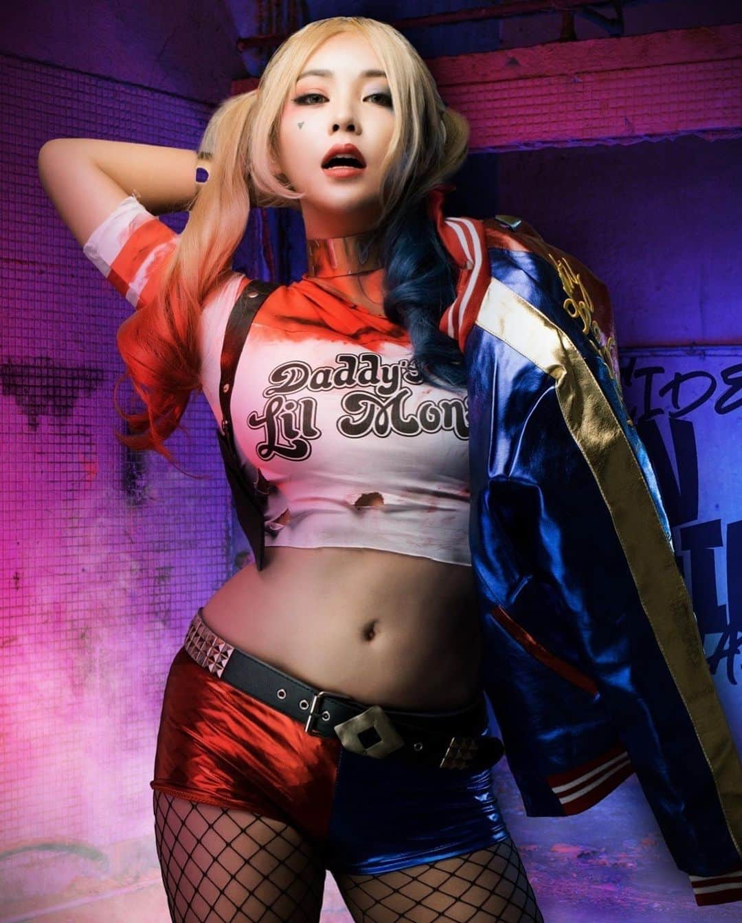 てんちむさんのインスタグラム写真 - (てんちむInstagram)「HAPPY HALLOWEEN 👻🎃🍭 COSPLAY : Harley Quinn」10月31日 15時34分 - super_muchiko