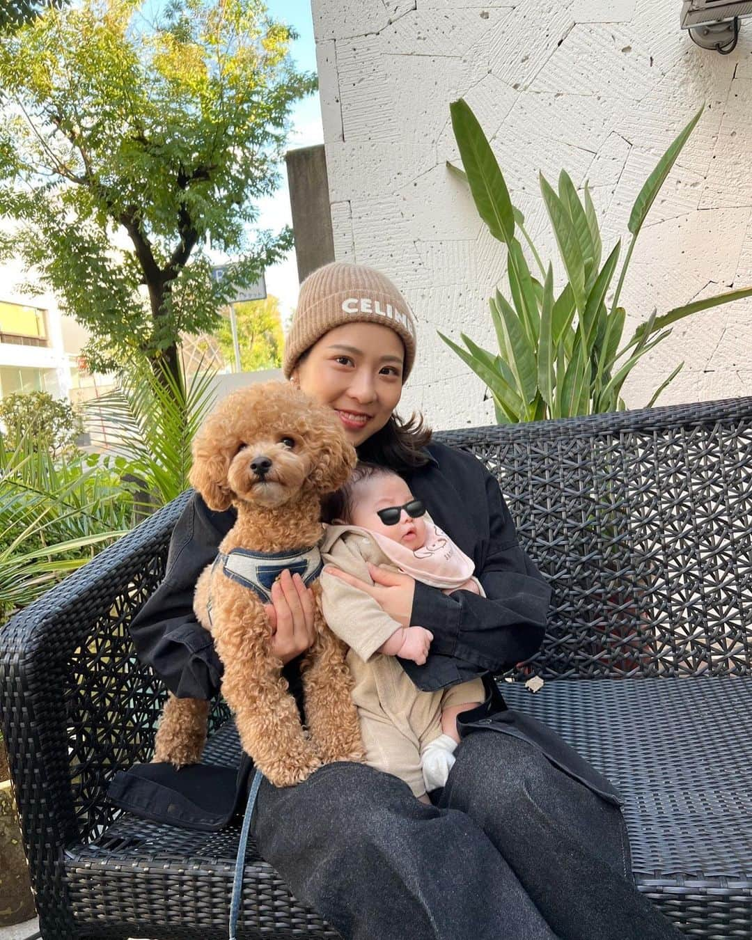 MelonHarunaさんのインスタグラム写真 - (MelonHarunaInstagram)「息子たち👶🏻🐶🍂 love🫶♡♡  #かぼこむ」11月8日 17時46分 - melon_867