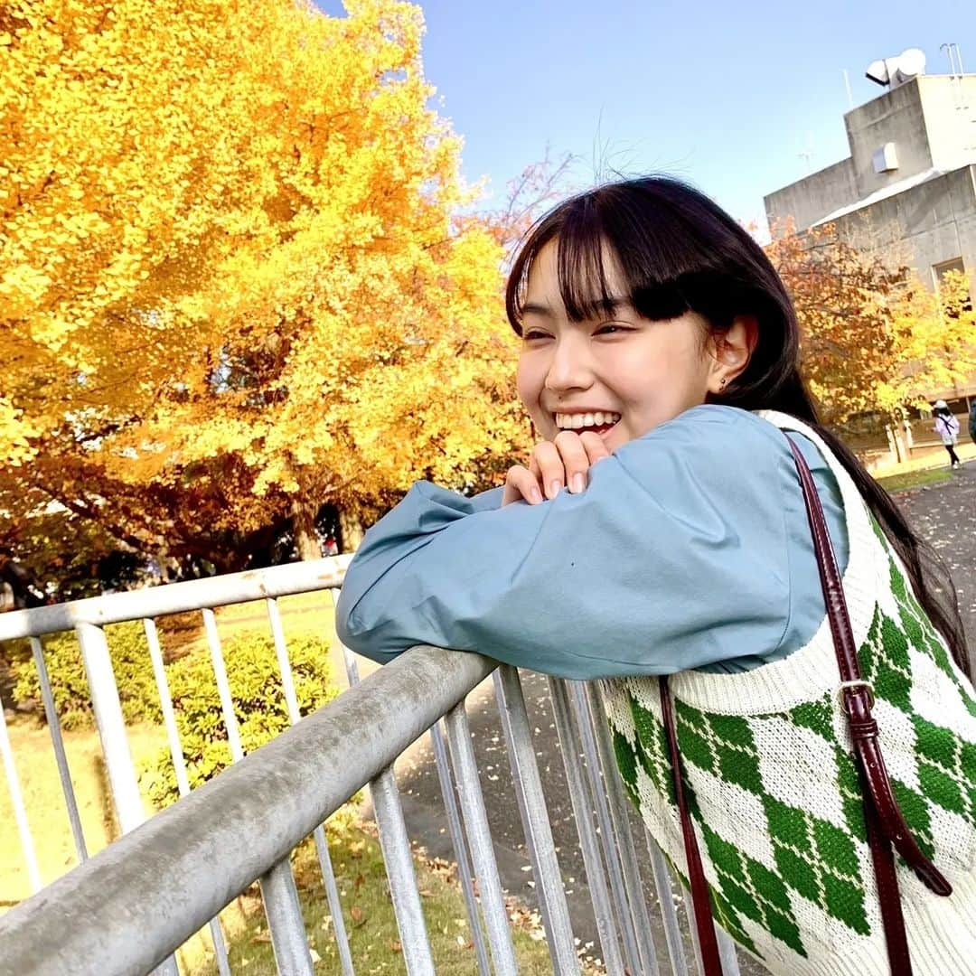 森﨑美月さんのインスタグラム写真 - (森﨑美月Instagram)「🍁⠜  銀杏黄葉が眩しいくらいにキラキラしてた♡  鼻のとこ見て見て~👀  木漏れ日がはーとをつくってくれたんだあ(*´ `)💞  ⁑ ⁑  #seventeen #セブンティーンモデル #森﨑美月 #jc #中学生 #07 #銀杏 #紅葉 #ピンクチョコレート色のアイライン#お気に入り」11月8日 20時49分 - morisaki_mizuki_