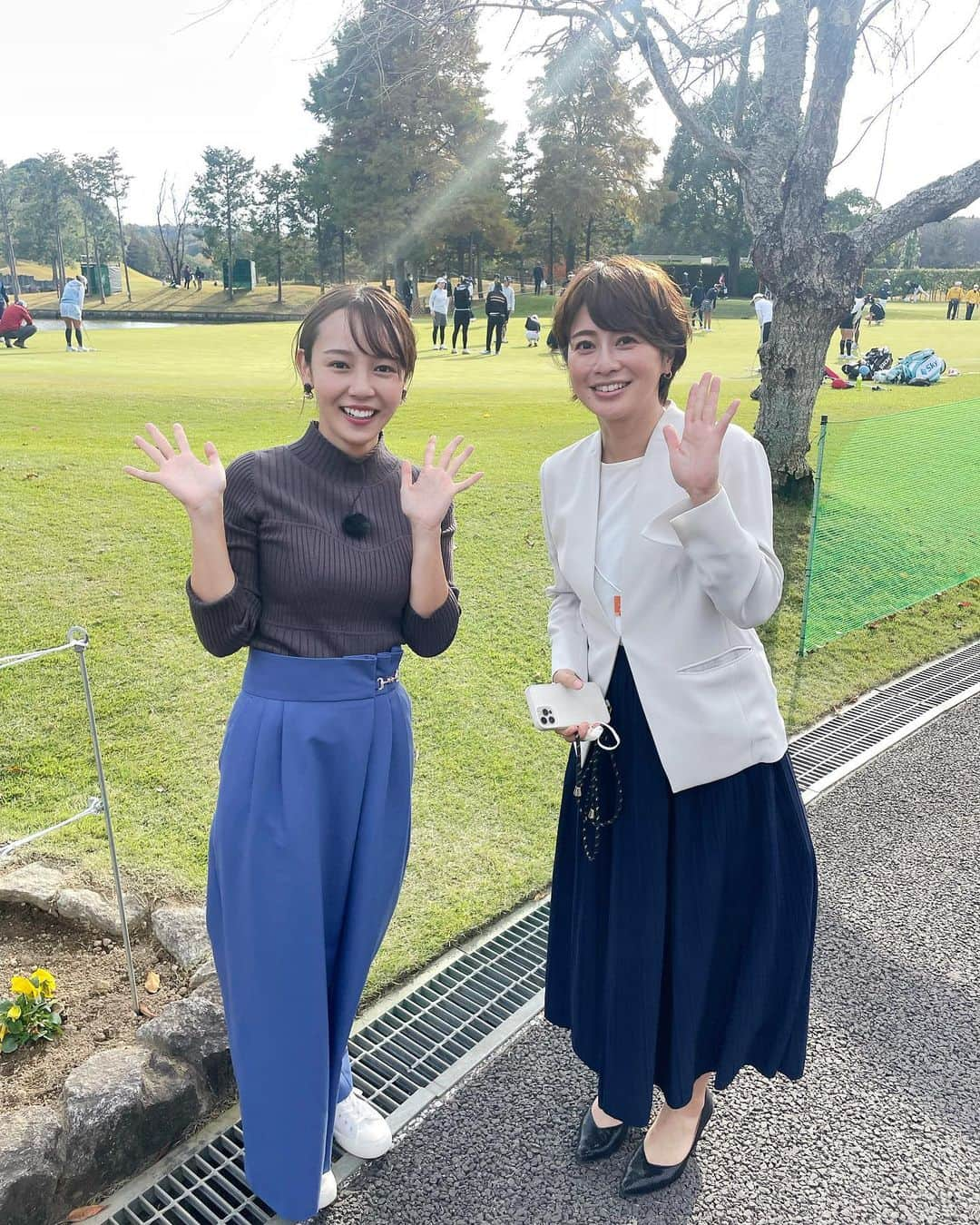 森千晴さんのインスタグラム写真 - (森千晴Instagram)「清々しい秋晴れの昨日、#伊藤園レディス 前日練習のリポートをしてきました！⛳️ #馬場咲希 選手にお話を伺うことができました！また後日、スポーツコーナーでお伝えします🏌️‍♀️  初めてお仕事でのゴルフ場ということでソワソワしていたら、表彰式の司会のお仕事に来られていた、久保田アナウンサーにばったりお会いしました☺️包まれるような優しさと明るさで本当に素敵な先輩です✨」11月11日 9時25分 - mori.chiharu