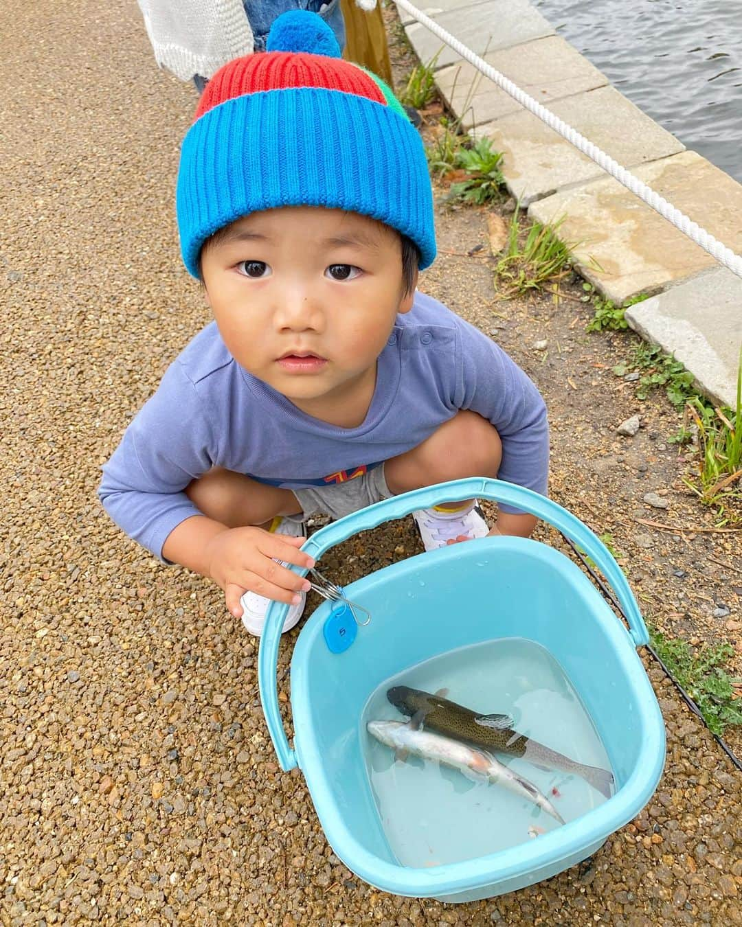 Mai Wakimizuさんのインスタグラム写真 - (Mai WakimizuInstagram)「昨日はみなとやま水族館へ＼(^o^)／メインの水族館は最後30分ぐらい？行っただけで釣り堀の記憶しかない。笑 息子は釣れたお魚に興味津々で終始観察してた♡やりたい！と竿を持ってからは、振り回すし餌掘り投げるし迷惑しかかけてなかった。笑 最後は芝生で派手に転んで、雨だったからびっちゃびちゃプラスお昼寝してなかったからかグズリまくりで私白目♡笑 ベビーカーに座ったら落ち着きを取り戻し、私も笑顔を取り戻しました♡笑(最後10枚目)サクッと行こう！と軽い気持ちだったけど夕方まで大満喫でめちゃくちゃ楽しかった♡ w/@hiraka @mitsuko_0315 @shinkalinkable ♡♡ #2歳4ヶ月#2歳男の子#男の子ママ #みなとやま水族館#神戸」11月24日 9時07分 - wakkin__m