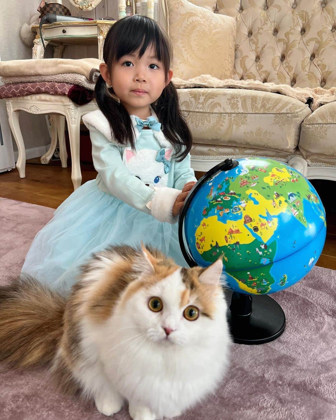 マンチカンのココ王子さんのインスタグラム写真 - (マンチカンのココ王子Instagram)「久々に登場の娘✨ 今日は猫娘です🐱♡ 尻尾もついてます☺️✨  Ribbon with my daughter in dress motif of cat.  AR地球儀を久しぶりに出して来ました！ まだ早いかなぁと思って寝かせていましたが、 4歳になった今、楽しく遊べるようになっていました😊💕  ARで色々なことが学べたり アプリのゲームは英語で話してくれたり 知育に良いので、 これからは置いておいて 自由に触らせたいです😊✨  Amazonブラックフライデーセール(11月25日（金）0:00から12月1日（木）23:59)期間中に600円割引となるそうです！  @globalasiapartners  AR地球儀Shifu Orboot（Earth） https://onl.tw/5xxnuyT  #pr#地球儀#猫のいる暮らし#猫のいる生活#猫と娘#シーフオーブート」11月26日 16時35分 - cocolog_cat