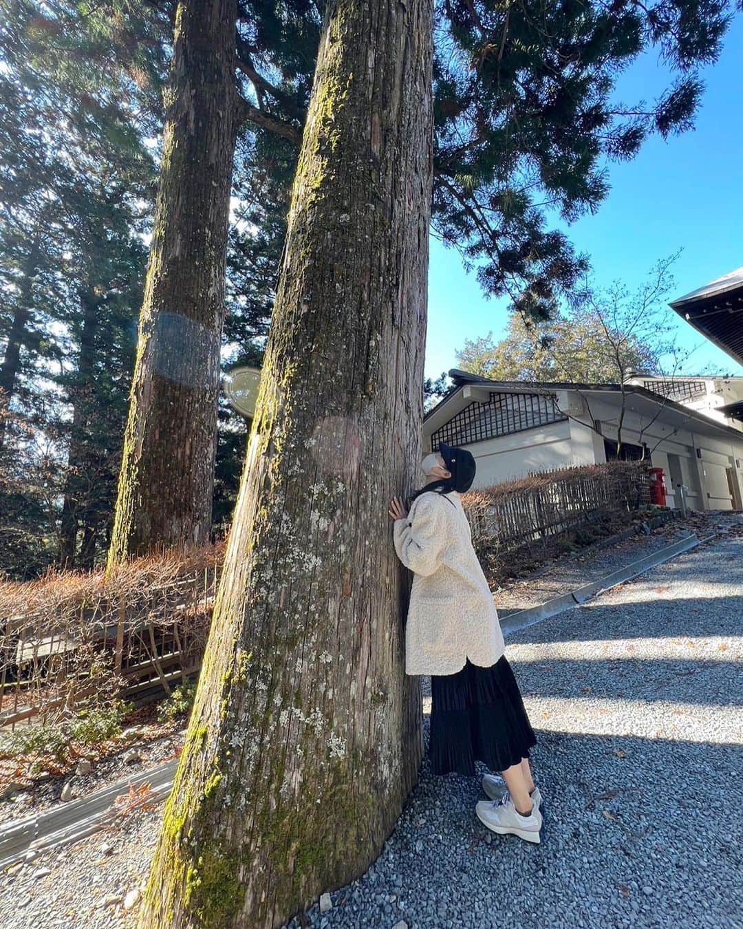 小栗有以さんのインスタグラム写真 - (小栗有以Instagram)「自然の力を頂きました🌳🍁💫  森の空気が綺麗でした😌  #パワースポット #樹木#御神木#紅葉」11月29日 18時32分 - yuioguri_1226