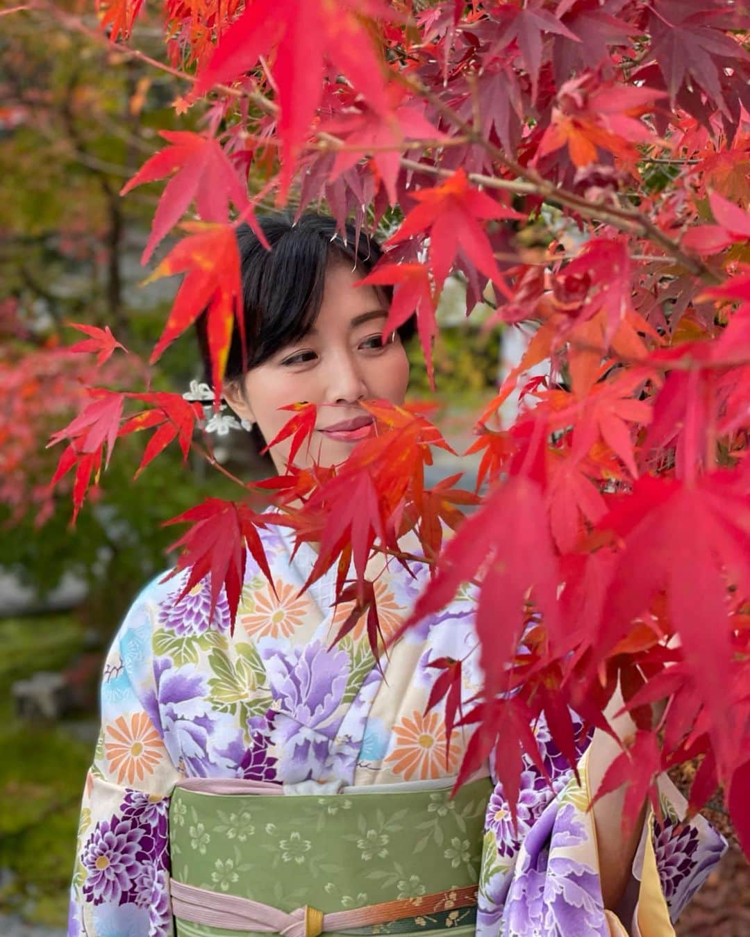 ImotoEtsuyo さんのインスタグラム写真 - (ImotoEtsuyo Instagram)「紅葉が美しい季節🍁 着物を着て 京都の紅葉の穴場スポットとしても 有名な永観堂「禅林寺」へ。  イロハモミジを中心に 境内約3000本のモミジが見られます🍁  綺麗すぎた。 ・ ・ 私が着ているのは レンタル花かんざし @kimonohanakanzashi のお着物。  ・ まずは着物選び→ヘアセット→ 着付け→草履・バッグ選び→完成！ 後は、着物を着てお出かけ。 ・  ここ、京都で夜まで営業している レンタル着物は 『花かんざし』だけ。  祇園祭など 季節ライトアップの時間まで 着物を着て観光ができます。  ゆっくり観光も楽しめますね。  ・ #ライトアップ　は #高台寺　へ。 その様子はまた投稿しますね。 ・ ・ 『花かんざし』は 人気のエリアの蹴上インクラインや 平安神宮や南禅寺の近くです。  〜店舗情報〜 予約お問い合わせ 075-341-7711 地下東西線　【東山駅】徒歩7分 営業時間　9時〜21時  大型バスも横付け可 個人のお客様も駐車場あり。 ・  〜〜私の投稿を見たという方は 花飾りが無料になるそう🤍 京都に行かれる際は是非！ ・  #絶景 #モミジの永観堂 #紅葉の名所 #美しい景色 #京都 #紅葉 #kyoto  #タビジョ  #人気スポット #蹴上インクライン　#着物レンタル花かんざまし  #着物  #着物ヘア  #着物デート　 #観光  #京都デート #京都 #着物レンタル  #平安神宮　#京都カフェ　#南禅寺」11月30日 21時06分 - bisuhada