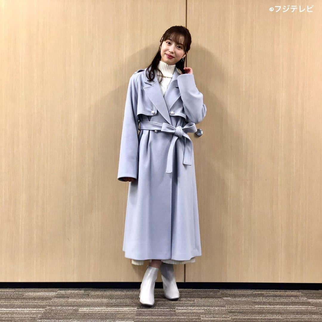 フジテレビ「めざましテレビ」さんのインスタグラム写真 - (フジテレビ「めざましテレビ」Instagram)「ファッション雑誌CanCamとコラボした お天気コーナー「きょう何着て行く？」 林佑香の毎日のコーデを紹介♪  １２月１日（木）  【今日のコーデ】　　 ・コート→ @rirandture_official 　３万３０００円 ・ワンピース→ @collage.official １万５４００円 ・靴→ @kanematsu_official 　３万３０００円 ・イヤリング→ @mimi33_official ３５２０円   【コーデのポイント】 アウター勝負な冬のおしゃれ☃️  パールがアクセントになったライトブルーのコートなら グッと上品に😀✨  ×ホワイトのワンピースを合わせる ワン・ツーコーデで爽やかフェミニンに着こなして❣️    #めざましテレビ #きょう何着て行く？ #林佑香 #今日のコーデ #コーデ #CanCam #今日のファッション#ootd #きょう何着て行く？は月〜金朝6時22分ごろ放送📺  #ゆかちゃん #きれいめコーデ #きれいめカジュアル #大人コーデ #冬コーデ #オフィスカジュアル #上品コーデ #アナウンサー衣装」12月1日 14時45分 - mezamashi.tv