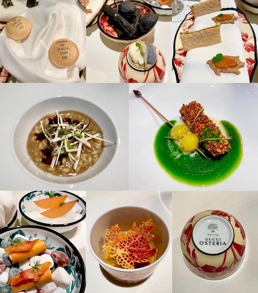 坂井雪乃さんのインスタグラム写真 - (坂井雪乃Instagram)「GUCCI OSTERIA da Massimo Bottura🍽️🍷🍝🧀🍅  目で見て楽しい食べて美味しい😋👏💓  コンテンポラリーなイタリア料理に日本の旬の食材や文化などを取り入れたフルコースでした🍽✨✨  ラーメンになりたいパルミジャーナがユニークで美味しかった🤭🍝🍜✨ 敢えて味の感想を書かなかったので是非味わって体感してみてほしいな♡  #GUCCI #gucciosteria  #グッチ #ミシュラン #michelin  #michelinstar #nomnom」12月12日 11時20分 - yukino_sakai