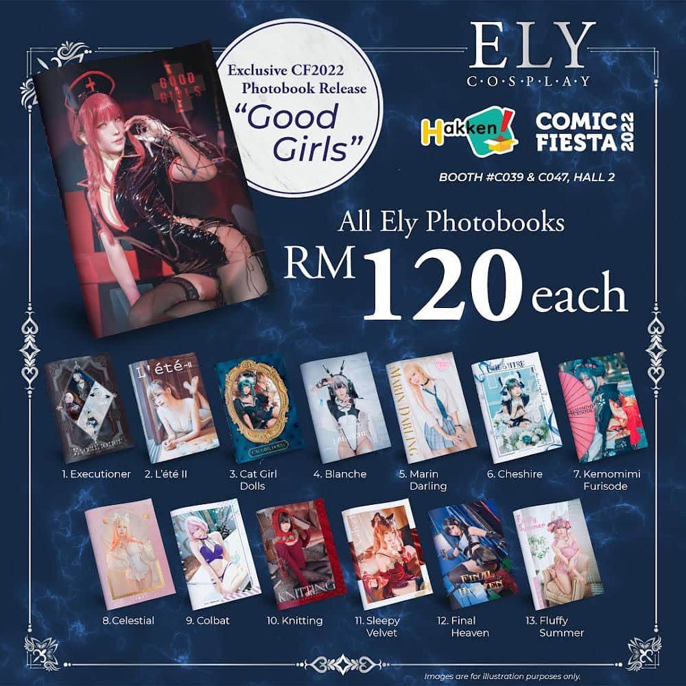 Elyさんのインスタグラム写真 - (ElyInstagram)「To all Ely's fans out there~  Check out Ely's full merchandise list that will be available at our booth during Comic Fiesta 2022!   Also, don't miss your chance to meet and greet Ely! Here's how:  ☑️ Step 1: Spend RM30 on non-Ely merchandise at Hakken! Booth ☑️ Step 2: Buy any of Ely's merchandise ☑️ Step 3: Once the above is done, present your receipts to the counter and receive a Meet & Greet pass  Hope wallet-kun is ready. 💸   #comicfiesta #comicfiesta2022 #cosplay #cosplaymalaysia #ACG #animemalaysia #anime  #animemerchandise #animemerchandisemalaysia #animelover」12月13日 17時37分 - eeelyeee