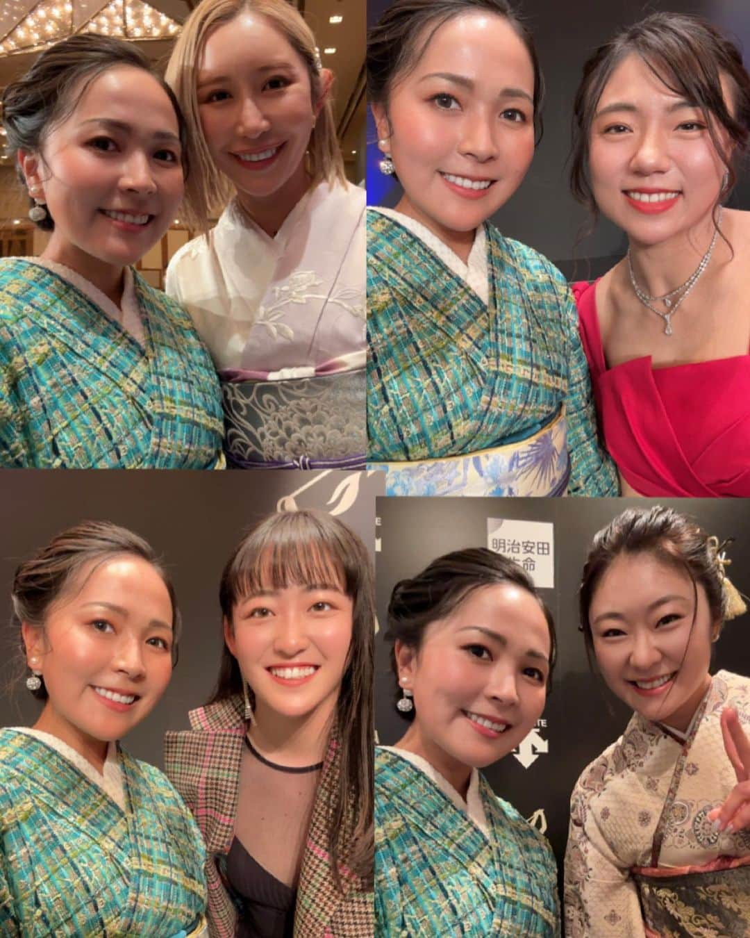 青木瀬令奈さんのインスタグラム写真 - (青木瀬令奈Instagram)「. #jlpgaアワード2022  . 今年もまた優勝してここに来れたことに 感謝の気持ちでいっぱいです🥹⛳️ 皆様いつも応援ありがとうございます🙇🙇 . 今年のアワードは 👘( @sumire_ishioka )さんの ツイードのお着物がぜひ着たい！🥹と 以前よりインスタで拝見して お着物から小物ひとつひとつが とても素敵だなと思っていて 同郷で年も近いことから 応援しておりまして、 ご連絡したところ、快く承諾して下さり 沢山あるなかから こちらのお着物にさせて頂きました🙇🤍 . 青み系のグリーンで 金の糸が使われているので ライトに当たるとキラキラと輝き パーティや華やかな場に相応しく とても好評頂きました🥹 成人式以来のお着物でしたが 今後もぜひ着ていけたらと思います😊🤍 . みんなとお写真撮れて嬉しかったです😘 . #jlpga  #lpga  #golf  #ゴルフ　 #アワード　 #着物　 #sumireishioka  #ツイード着物　 #ツイードきもの」12月21日 21時22分 - serenaaoki_official