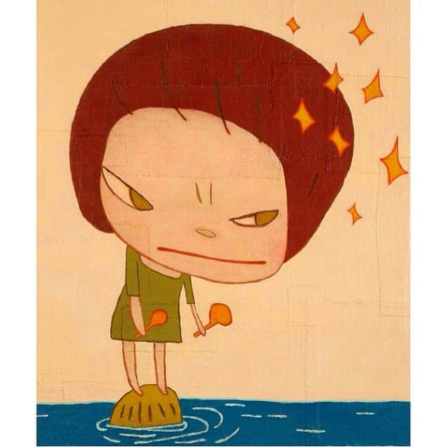 奈良美智のインスタグラム：「all we are living on the same land, called the earth. " eight stars " 2014.」