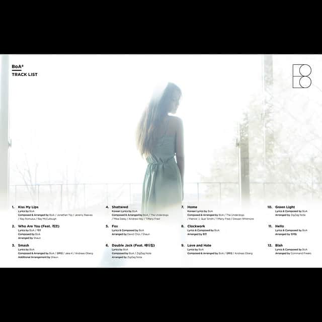 BoAのインスタグラム：「8집 앨범 Kiss My Lips 트랙리스트 공개~~!!!! 이렇게 모아놓으니 또 뿌듯하네요 ^^ 다들 좋은 아침입니당~~!! #kissmylips」
