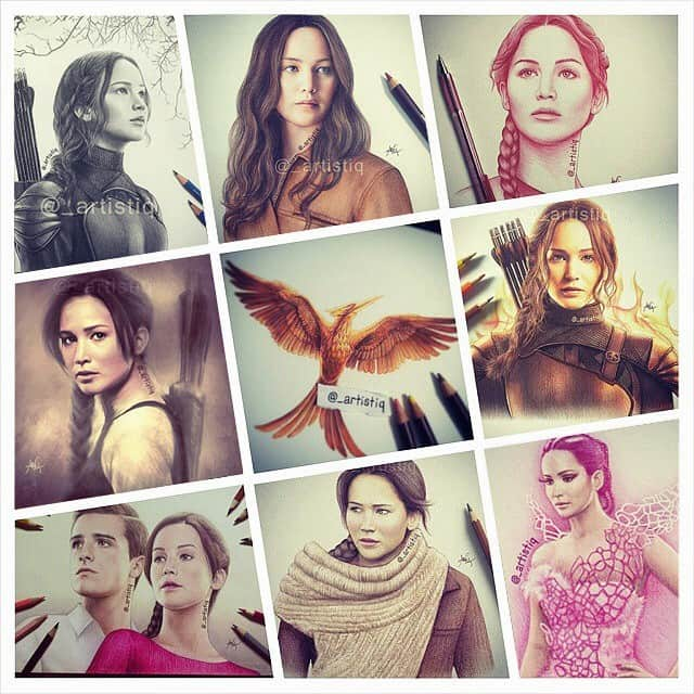 Casのインスタグラム：「Happy Birthday Katniss Everdeen! Double tap your favorite drawing! 😍」