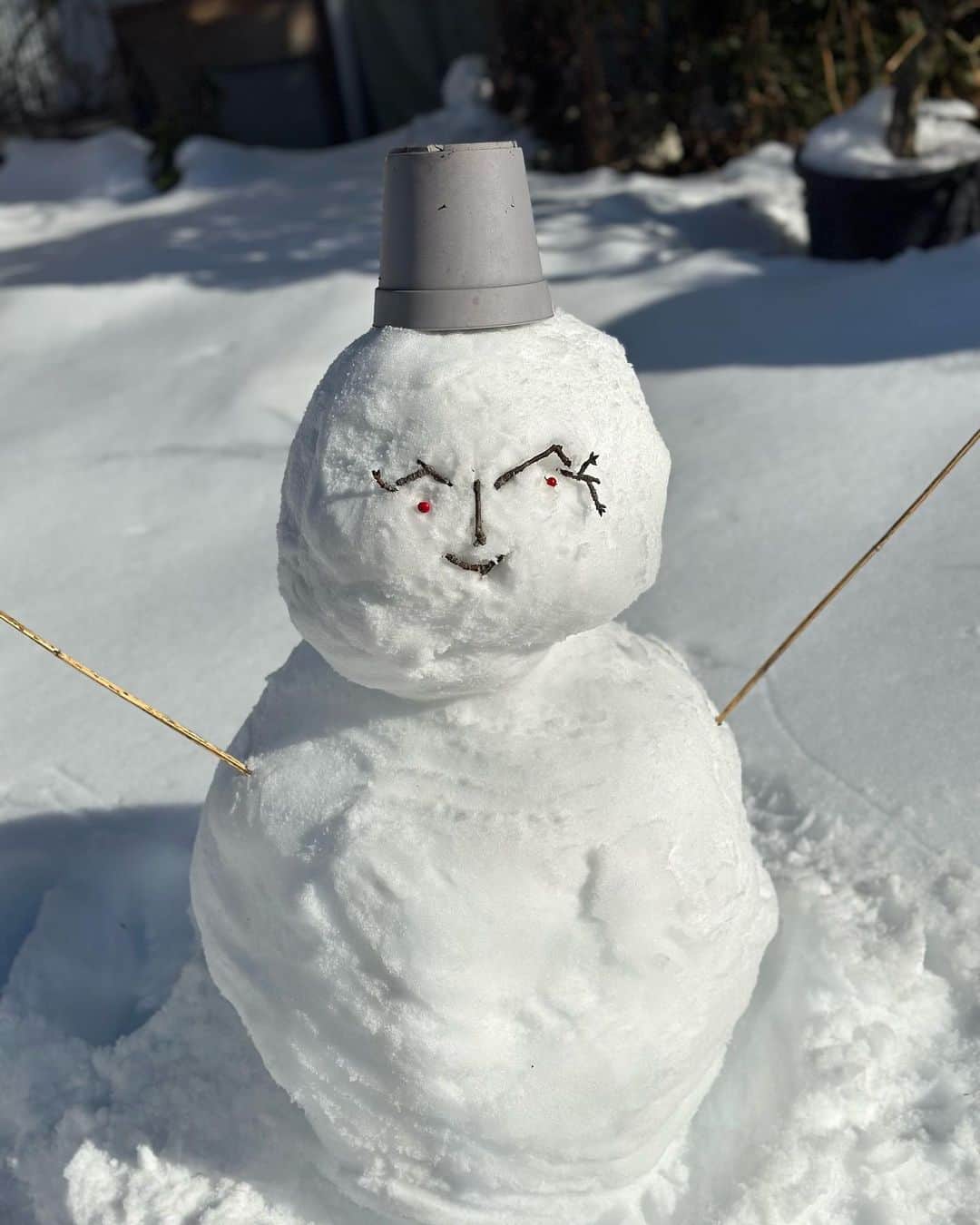 石井里奈さんのインスタグラム写真 - (石井里奈Instagram)「石井家恒例雪だるま作りました☃️ 今回は3段階✨ 飾りを庭にあるなにかから探して最終的に結構可愛くなりました☃️💓 体はパパ、頭は私、飾り付けはママ。ほのぼのしたお正月です🎍 . 東京にいると雪が新鮮✨ . #雪だるま #雪 #snowman #スノーマン #雪だるまつくろう #実家 #帰省 #雪国 #雪遊び」1月2日 12時33分 - ri7tin1025