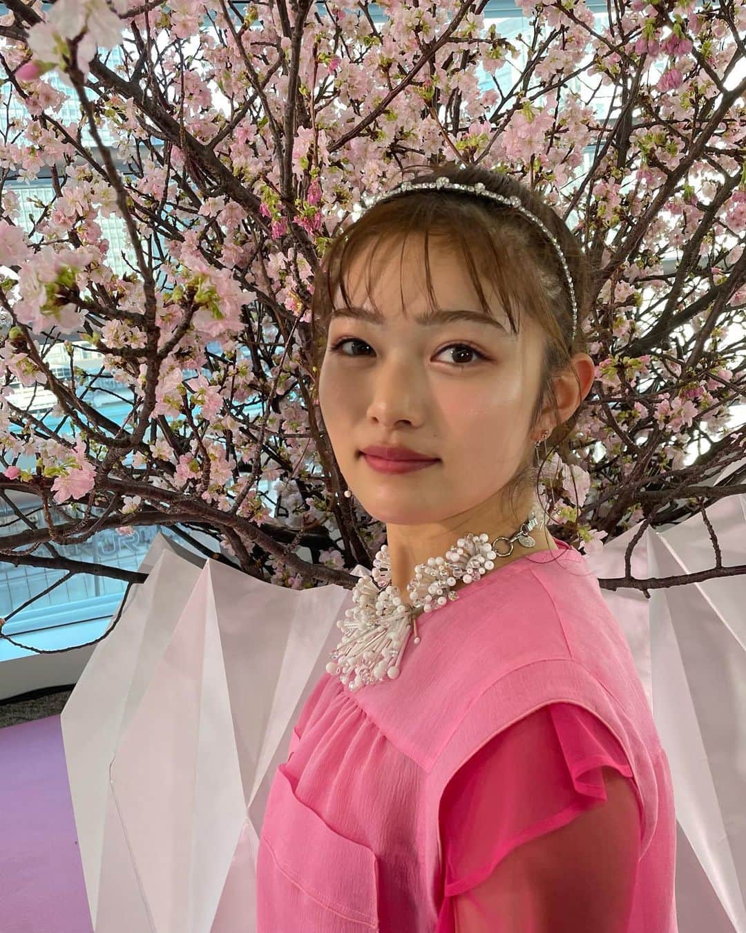 井上咲楽さんのインスタグラム写真 - (井上咲楽Instagram)「YANMAR TOKYO 開業イベントに参加しました！ 農業がさかんな栃木で育っているので、YANMARさんはとっても身近に感じます！  1番早いお花見してきました〜、本物の桜の迫力すごかったです😆✨  1月13ー15日の間にこの本物の桜でフォトスポットができるらしく！先着100人の方に、寿司重もくばっているそうなので、ぜひ！😳東京駅からすぐです！」1月12日 11時25分 - bling2sakura
