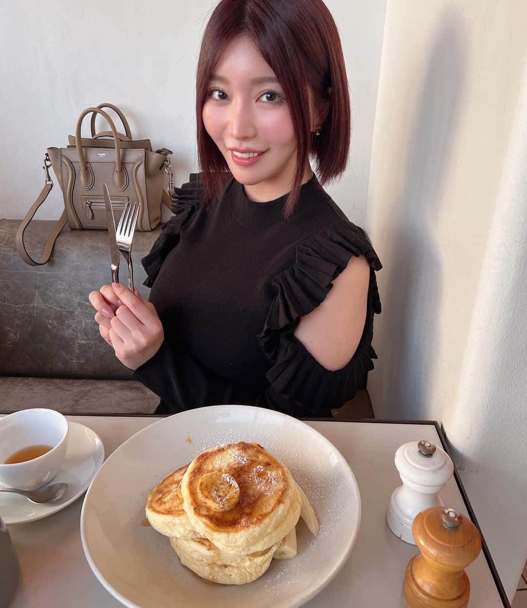 古河由衣さんのインスタグラム写真 - (古河由衣Instagram)「大好きbillsパンケーキ🥞 定期的に行きたくなる🫖🥰  #bills #snidel #teatime #cafe #パンケーキ」1月12日 11時54分 - furuyuistagram