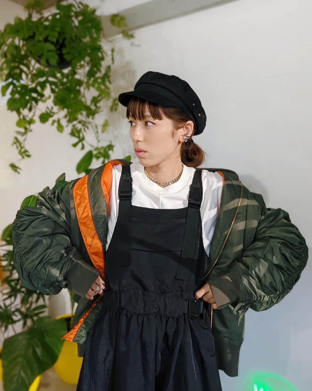 WCJ ナイロンジャンパースカート 黒 若槻千夏さん