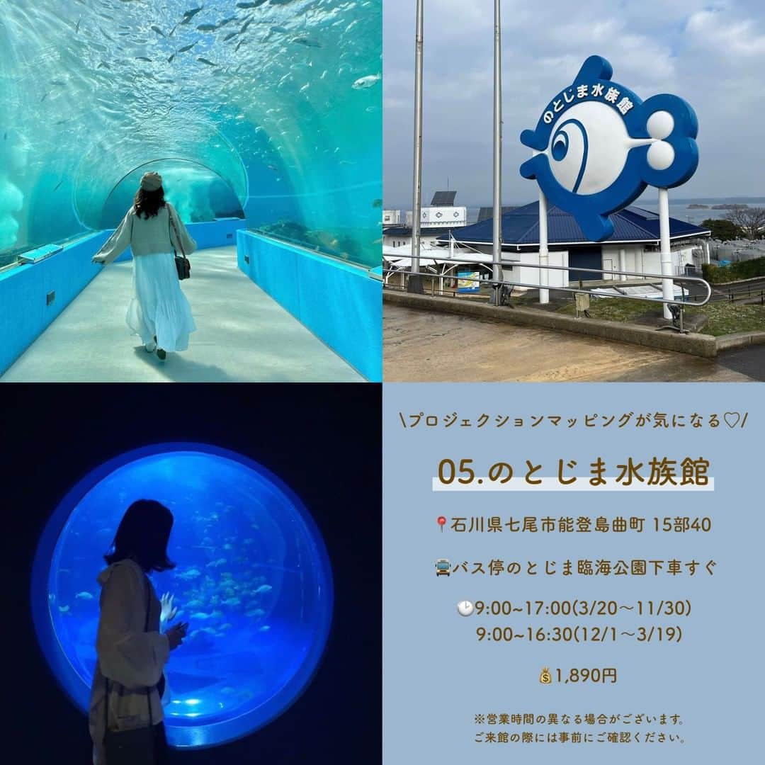 SUCLEさんのインスタグラム写真 - (SUCLEInstagram)「#おすすめ水族館 5選  今回は、おすすめの水族館をご紹介します🐬🫧 お出かけの際の参考にしてみてくださいね♡  表紙 @ncmnm_  2枚目 _yuk.12  01. #名古屋港水族館 @knyam0 @kyanonty  @hazu_sta  📍愛知県名古屋市港区港町1-3 🚉名古屋港駅より徒歩約5分 🕑9:30~17:00 💰2,030円  02. #四国水族館 @ayastagram0719  _yuk.12  @1999_326 📍香川県綾歌郡宇多津町浜1-4 🚉 宇多津駅より徒歩約12分 🕑9:00~18:00 💰2,200円(〜1/31) / 2,400円(2/1〜)  03. #atoa @maho__kame  @maenon0627  @___mn00_ 📍兵庫県神戸市中央区新港町7-2 🚍バス停新港町下車すぐ 🕑10:00~21:00 (2/1以降20:00まで) 💰2,400円  04. #aquamarineFukushima @kso____m  @mom__._._o  @ncmnm_ 📍福島県いわき市小名浜字辰巳町50 🚍バス停イオンモールいわき小名浜より徒歩約5分 🕑9:00~17:30 (3/21〜11/30)  9:00~17:00 (12/1〜3/20) 💰1,850円  05. #のとじま水族館 @h__popo_  @sor___hg___  @kiiiichan_1104 📍石川県七尾市能登島曲町 15部40 🚍バス停のとじま臨海公園下車すぐ 🕑9:00~17:00 (3/20〜11/30)  9:00~16:30 (12/1〜3/19) 💰1,890円  ※営業時間の異なる場合がございます。ご来館の際は事前にご確認ください。  🧸❣️🧸❣️🧸 SucleではTikTokやYouTubeも更新中！ インスタには載せていない動画もオリジナルで制作しています🥣ᐝ プロフィールのリンクからぜひチェックしてみてくださいね👀💕  #水族館 #アクアリウム ＃aquarium #関東水族館 #関西水族館 #水族館巡り #水族館デート」1月21日 12時00分 - sucle_