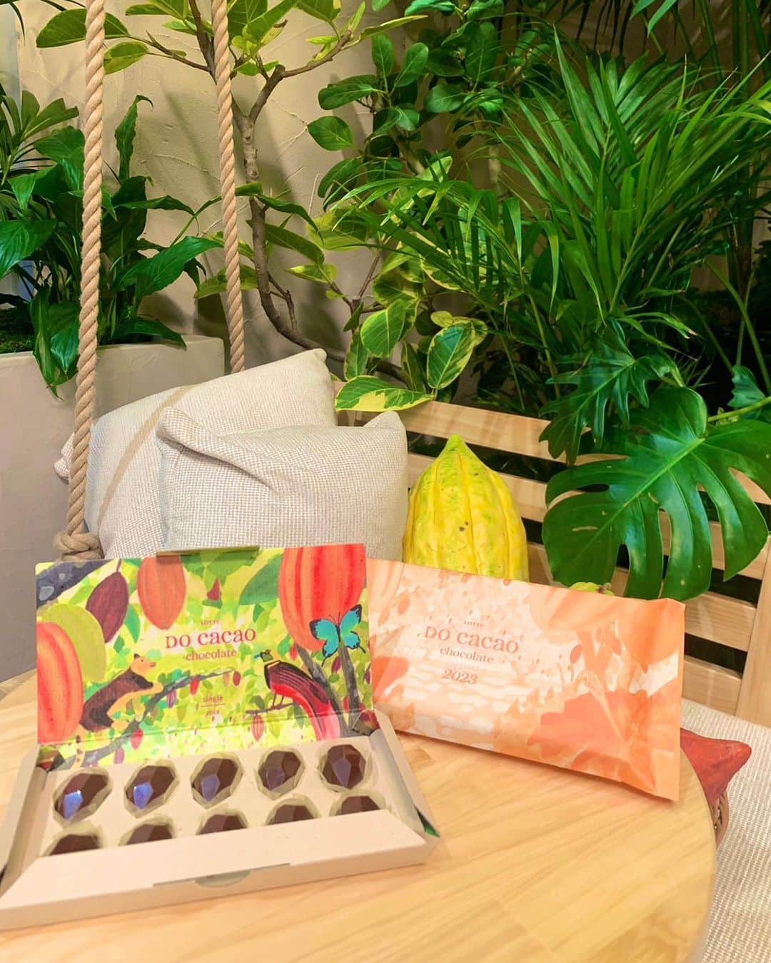 小松彩夏さんのインスタグラム写真 - (小松彩夏Instagram)「ハナコカレッジオンライン スペシャルチョコレートセミナーpresented by "LOTTE DO Cacao"に参加させていただきました🍫❣️ ⁡ こちらの私のアカウントからもインスタライブの配信をしました⚡️観てくださった皆さんありがとうございました🥰 ⁡ チョコレートの原料であるカカオの可能性を広げ、サスティナブルな未来のために様々な挑戦を続ける＜ロッテ＞ の「LOTTE DO Cacao PROJECT」 ⁡ 研究者の五十嵐さんのチョコレートに対する想いや、これまでの研究のお話を聞いて、本当に勉強になることばかりでした📝✨ ⁡ パプアニューギニア産カカオ豆の単一品種と複数品種チョコの食べ比べができる【DO Cacao2023】がとっても贅沢で、一粒舌にのせたら口の中に幸せが広がりました🥰 ⁡ 産地や単一品種や複数品種などによってもこんなにも味や風味、香りが違うなんて驚きでした❣️ ⁡ 昨年10月に渋谷にオープンし、話題になっている【LOTTE DO Cacao STORE】からお送りしましたが、チョコレートだけではないカカオのおいしさと可能性を体験できる空間でした🍫🌿 ⁡ 店内では、焼菓子や飲みごたえたっぷりなデザート仕立てのドリンクなど色々なメニューが楽しめます❣️ ⁡ カカオを使ったジンのカクテルも美味しかった😋🍹 ⁡ 2階がカフェスペースになっているので、寒いこの時期はカカオのホットラテでホッと一息ついてみてはいかがですか🥰？ ⁡ #hanakomagazine #PR #ハナコラボ #ハナコカレッジオンライン #docacao #lottedocacaoproject #lottedocacaostore #hanakocollege #ロッテ #ロッテチョコレート #カカオ #ロッテドゥカカオストア #ロッテドゥ カカオプロジェクト #チョコレート好き #カカオチョコレート #ハナコカレッジ #サステナブル#チョコレート専門店 #小松彩夏 ⁡」1月25日 20時21分 - official_ayaka_502