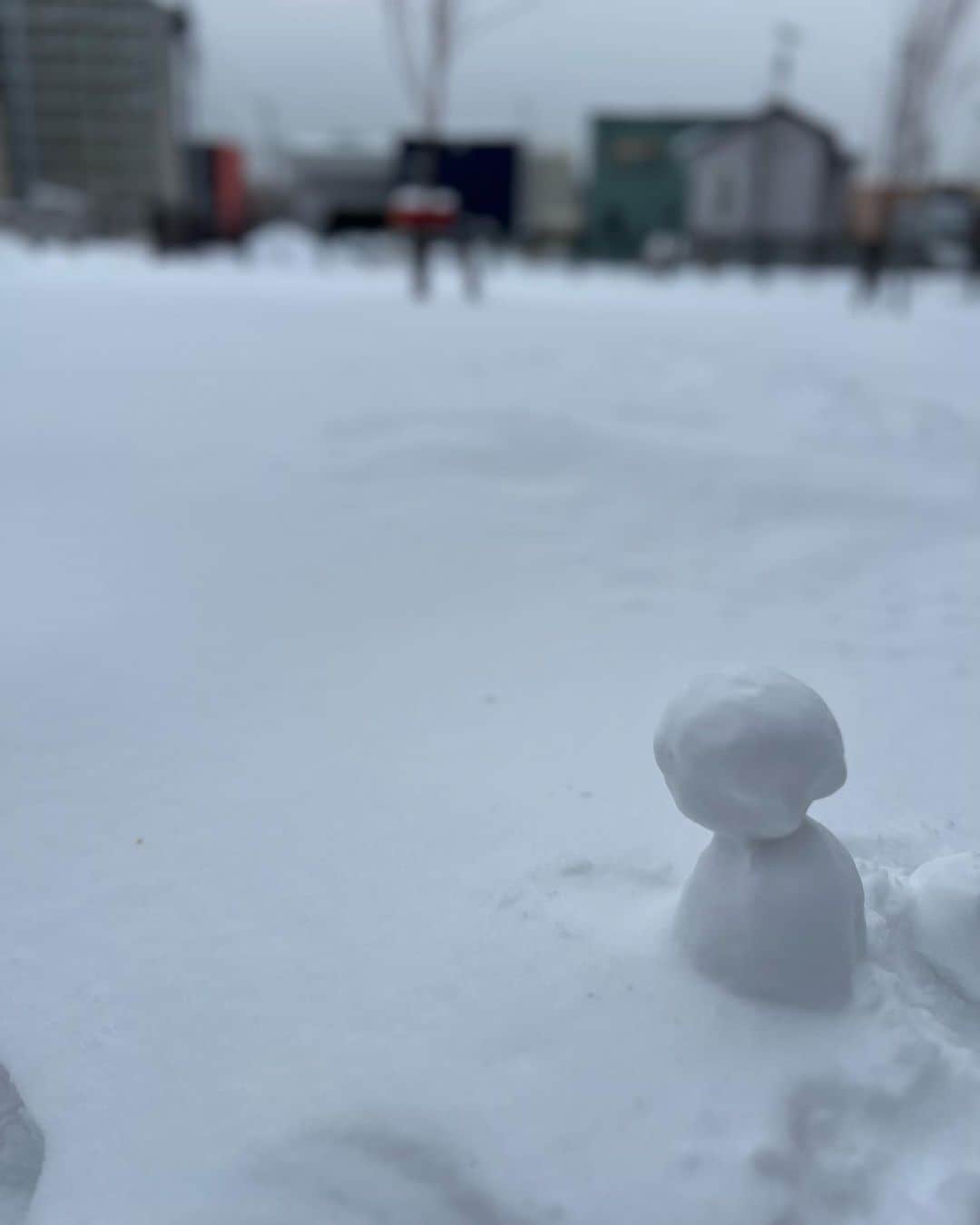 崎山一葉さんのインスタグラム写真 - (崎山一葉Instagram)「* ❄️  ☃️  自分で作った雪だるまと 道端にいた雪だるま。  パウダースノーは難しいね。  #hokkaido   ※いまは沖縄にいます。」1月30日 22時56分 - kazuha_sakiyama