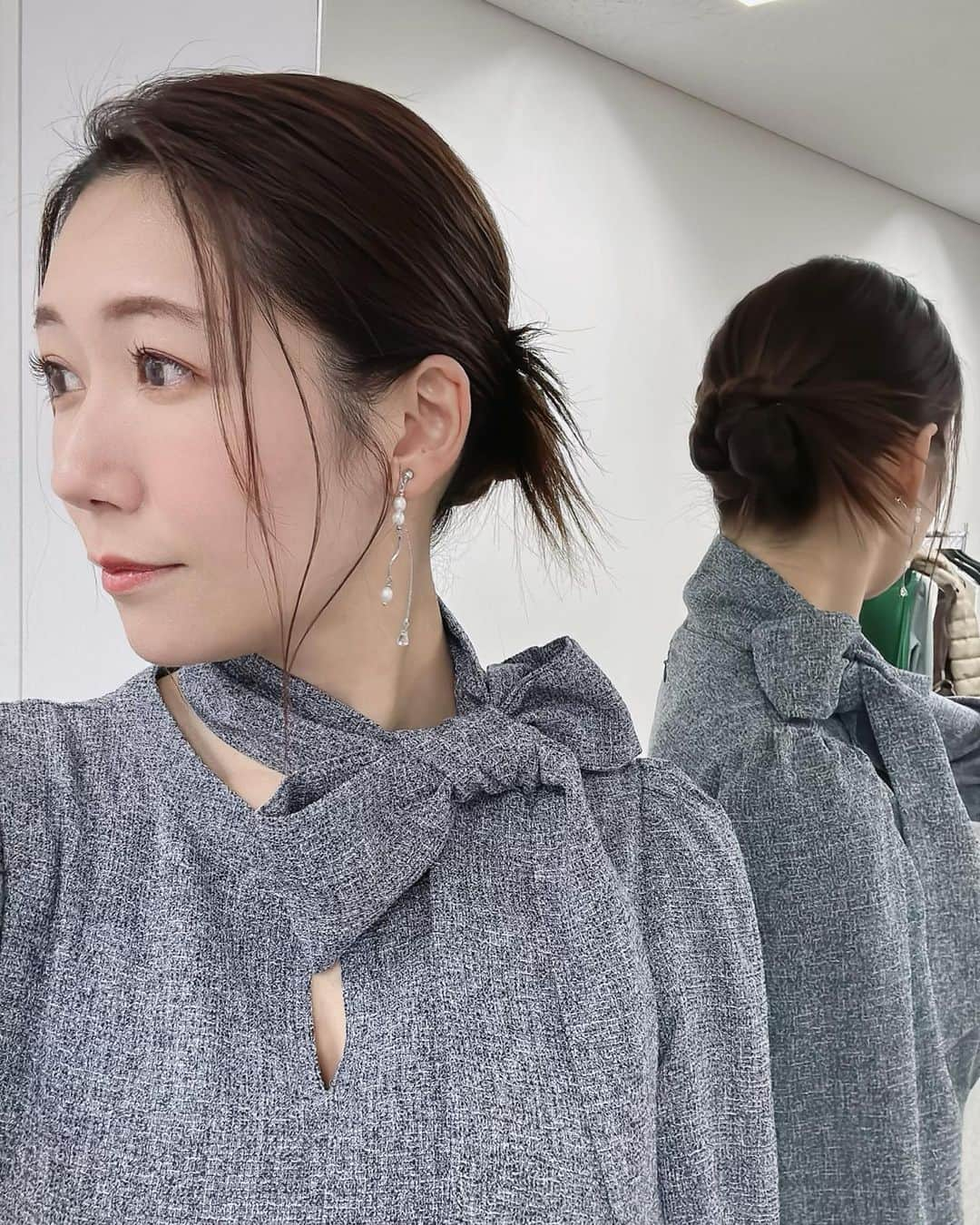 穂川果音さんのインスタグラム写真 - (穂川果音Instagram)「hair&make  ヘアはタイトめにまとめて、メイクは涙袋を強調したキラキラにしてもらってるよ！  earrings→ @muku_accessory  #hairstyle #hairarrange #アップヘア　#アベプラ　#abematv #アップスタイル　#イヤリング　#earrings   #穂川果音  #気象予報士　#下めアップ  #綺麗めアレンジ 　#まとめ髪　#お天気キャスター #前髪アレンジ　#韓国っぽメイク　 #weatherforecast」2月1日 14時30分 - hokawakanonn