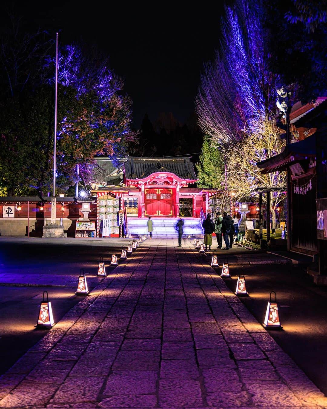 SHOCK EYEさんのインスタグラム写真 - (SHOCK EYEInstagram)「ライトアップされた夜の秩父神社が最高だった✨  秩父神社といえば色鮮やかで立派な装飾の施された権現造りの社殿なんだけど、 その飾りがライトに照らされてより一層煌びやか。 とても綺麗だったよ。  この秩父神社、特におすすめしたいのが、 本殿裏にある天神地祇社⛩  秩父神社のご祭神である思金神（オモイカネ）は天岩戸の神話で大活躍した知恵の神様で、高天原の軍師的存在。  この天神地祇社にはその神様から知恵を授かろうと集まった全国の一ノ宮75座が祀られている。  表の煌びやかなスタイルとはまた違う落ち着いた質素な雰囲気。 ずらっと並ぶ社。 それがまたなんとも言えない迫力を感じさせる。  秩父神社は祀られている神様にちなんで、学業成就や開運に特にご利益があるよ。  是非訪ねてみてはどうかな？ 特に今はライトアップ期間中なんでね、夜がオススメだよ＾＾  #秩父神社 #夜さんぽ #chichibushrine #shrine #japantravel #japantrip #canon #canonR5 #beautifuldestinations #discoverjapan #discoverearth #voyaged #awesome_photographers #IamATraveler #wonderful_places #japanphoto #japanphotography #japan_of_insta #livingonearth #theglobewanderer」2月2日 14時35分 - shockeye_official