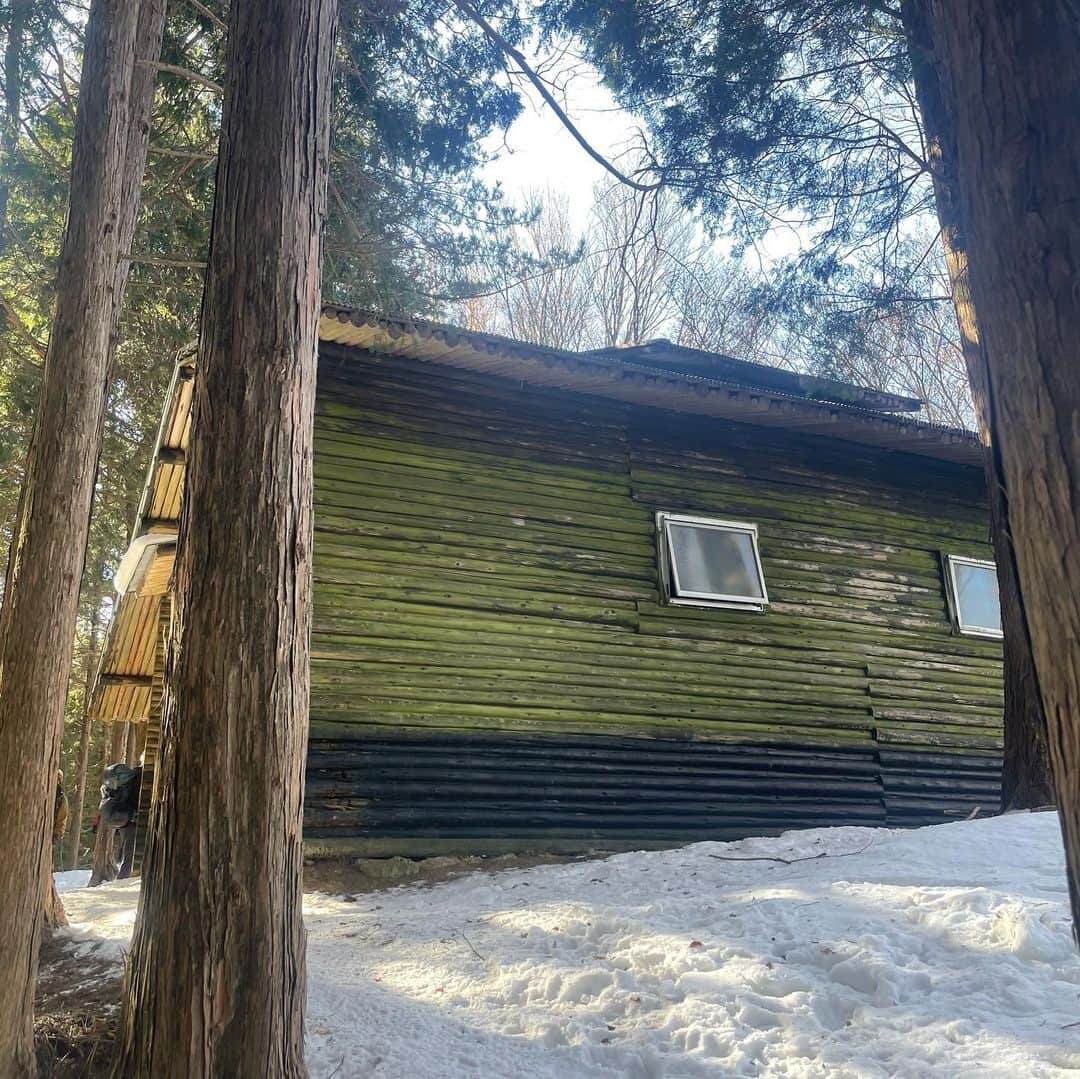 あだち理絵子さんのインスタグラム写真 - (あだち理絵子Instagram)「#三峰山  不動滝から50分 #5本杉避難小屋　に到着 とはいえ、避難時に焚き火ができるってだけで何もなく じっとすると汗が冷えて寒いから　ほどなく出発。  おっ、 木の枝に雪が見えてきたよっ！  #霧氷　もちらりっ。  そして 急に視界が広がって  #八丁平  わーー、空が真っ青で気持ちいいー  雪が眩しいよぉ。  ここに雪が積もってたら 最高の景色だろうなぁ。  ちなみに11時頃の景色です。 （帰り、13時に再び通ったら 更にハゲハゲで残念な感じになってました。）  さっ、次は頂上めざしてっ☺️  #山登り#雪山初心者 #山登り部#ハイキング部 #雪山好きな人と繋がりたい#アラフィフ #山ガール#山おばさん #雪山初心者」2月7日 17時12分 - adachi.rieko