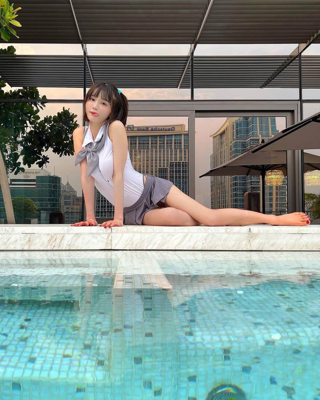 みもれもんさんのインスタグラム写真 - (みもれもんInstagram)「Is this a swimsuit?  uniform? 👙🏫Which one? 👀🍋  これは、、水着？制服？👙🏫 どっちですか？👀🍋  #みもれもん #デジタル写真集  #写真集 #ファンティア #コスプレイヤー #fantia #mimolemon #cosplay #japanesegirl #rosewoodbangkok #Thailand」2月18日 20時18分 - mimore_mon0929