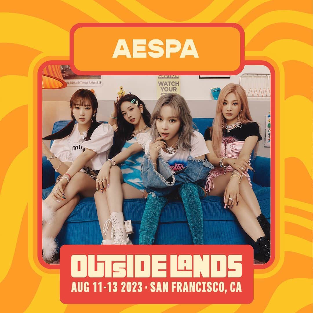 aespaさんのインスタグラム写真 - (aespaInstagram)「We can’t wait to perform at year 15 of @outsidelands this August in San Francisco’s Golden Gate Park!  3-Day tickets go on sale tomorrow, 3/8 at 10am PT   #aespa #æspa #에스파  #outsidelands」3月8日 3時23分 - aespa_official