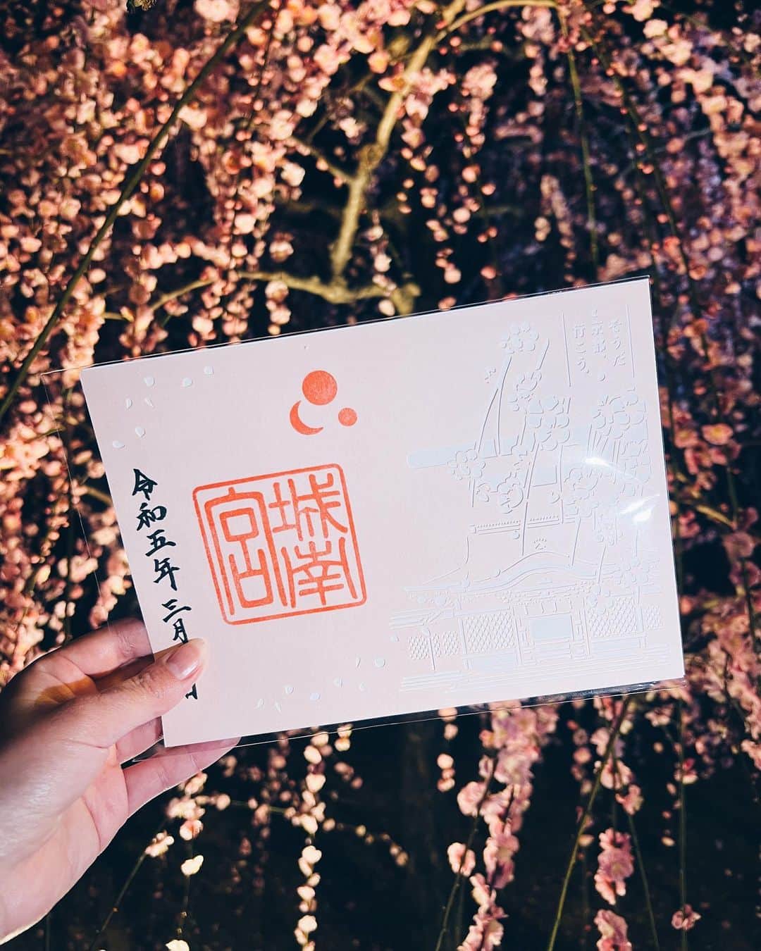 山賀琴子さんのインスタグラム写真 - (山賀琴子Instagram)「そうだ 京都、行こう。  🌸🌸🌸  花咲く京都ということで、2月18日から6月30日までの期間、京都の文化と花々がコラボレーションしたキャンペーンが開催されます。  京都の春といえば桜が有名ですが、城南宮では一足お先に梅がたくさんの花を咲かせていました。満開の枝垂れ梅はとても美しくてうっとり。 城南宮のライトアップは終了していますが、フラワーランタンを楽しめる社寺はまだあるみたいです。 切り絵御朱印も可愛かったです☺️ 切り絵御朱印はほかの社寺でもやっているので、詳しくはサイトをみてみてください！  嵐山・東山では花のデザインをあしらった「花咲く人力車」もそれぞれ一台限定で走っています！ 可愛らしいデザインの人力車で観光名所を巡るのはすごく気分が上がって楽しかった🤭💐 初めて人力車で竹林に行ったのですが、人力車専用の小径があり、竹林をひとりじめできるような感覚で贅沢でした！  二尊院では「花咲く人力車モニュメント」があり、これまたすごく華やかでした！ まだ桜は蕾でしたが満開になったらきっとすごく綺麗なんだろうなぁ🌸🌸  桜の季節にまた行きたい…😍  #そうだ京都行こう#花咲く京都#花咲く人力車#Kyoto#Traveling#PR」3月8日 20時08分 - kotokoyamaga