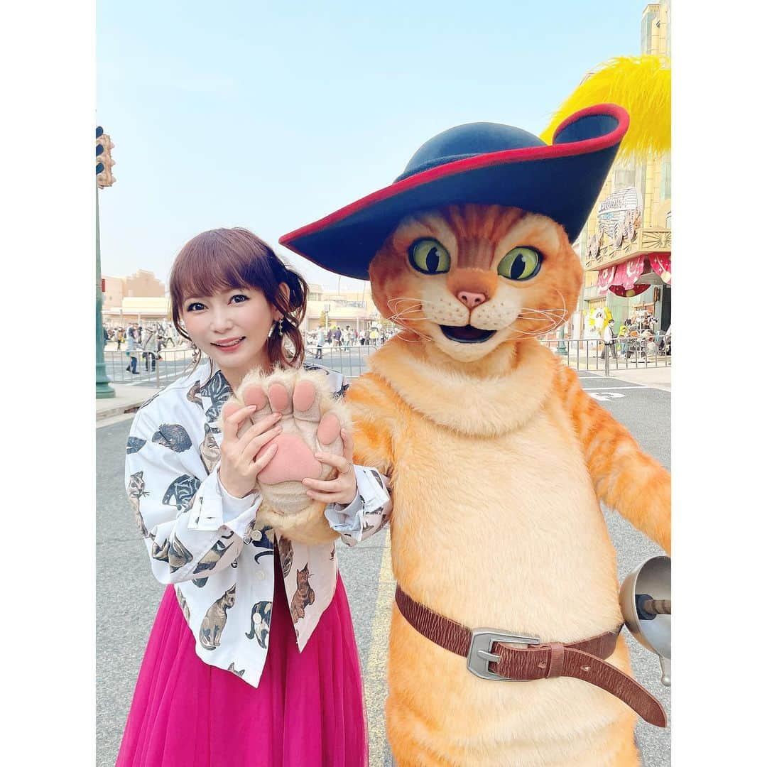 中川翔子さんのインスタグラム写真 - (中川翔子Instagram)「可愛い！！メポ！！！！じゃなかった、プス！！！3/17公開の映画長ぐつをはいたネコと9つの命にむけて、いまプスがUSJでグリーティングしてるんだよ！！オレンジしましま肉球かっこいい🧡 イケメンすぎて心配だから大阪まで陣中見舞いに来ました！みんなUSJで、プスに会ってね！   #長ぐつをはいたネコと９つの命  #usj  #ネコ」3月8日 21時39分 - shoko55mmts