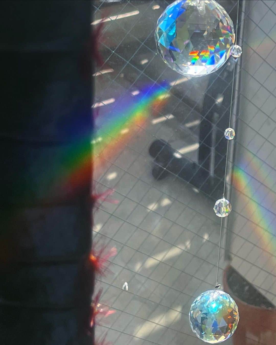 倉地美晴さんのインスタグラム写真 - (倉地美晴Instagram)「・ rainbow face🌈🌈🌈  #🌈 #サンキャッチャー #suncatcher #rainbow #虹」3月11日 0時15分 - miharu_kurachi