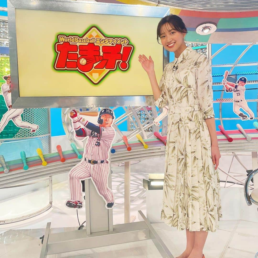 間瀬遥花さんのインスタグラム写真 - (間瀬遥花Instagram)「. 『たまッチ！』告知です！ 次の放送は3/22 25:50〜 . (写真は一部ですが)今回は中日、ヤクルト、楽天の沖縄キャンプ取材も行かせていただきました✈️ . スタジオゲストは五十嵐亮太さんです！ ぜひご覧下さい〜 . . 衣装 dress… @diagramofficial  shoes… @tsurubymarikooikawa  jewelry… @vendomeaoyama_official  . . #たまッチ #たまっち #告知 #プロ野球 #プロ野球キャンプ #プロ野球キャンプ沖縄 #沖縄キャンプ #フジテレビ #告知 #diagram #tsurubymarikooikawa #vendome #vendomeaoyama」3月19日 22時00分 - maseharu_929