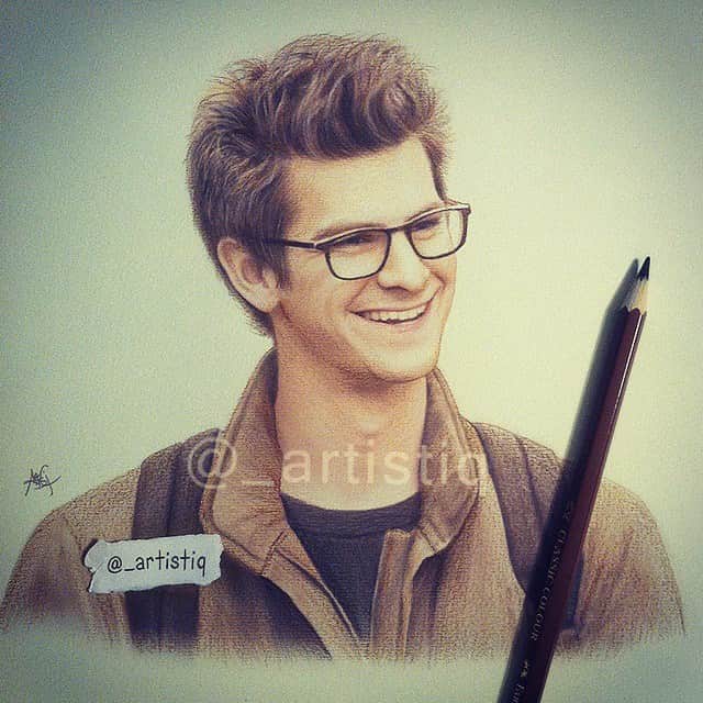 Casのインスタグラム：「An old drawing of Peter Parker. 😊 #theamazingspiderman」