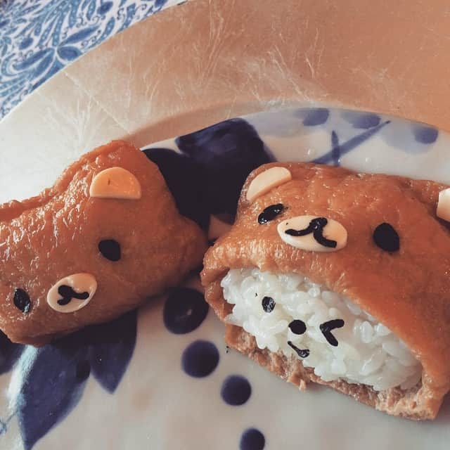 石井秀代のインスタグラム：「#BEAR sweet sushi#稲荷寿司#」